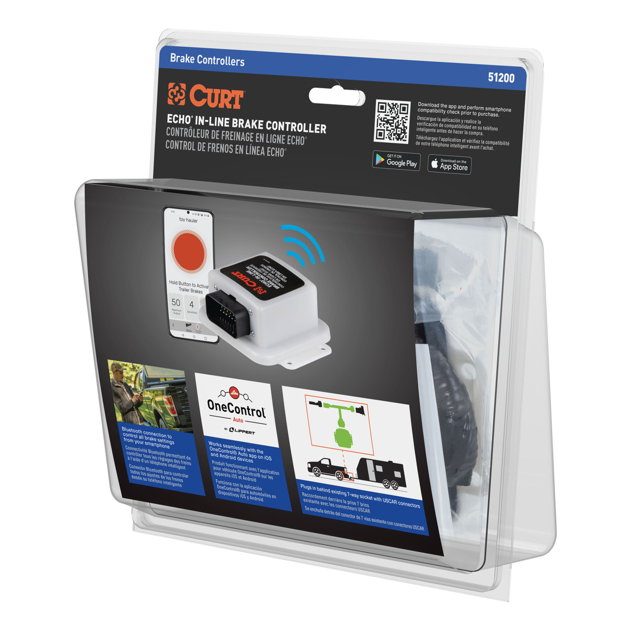 2000-2005 Ford Excursion CURT  Echo In-Line Bluetooth Trailer Brake Controller thumbnail 6