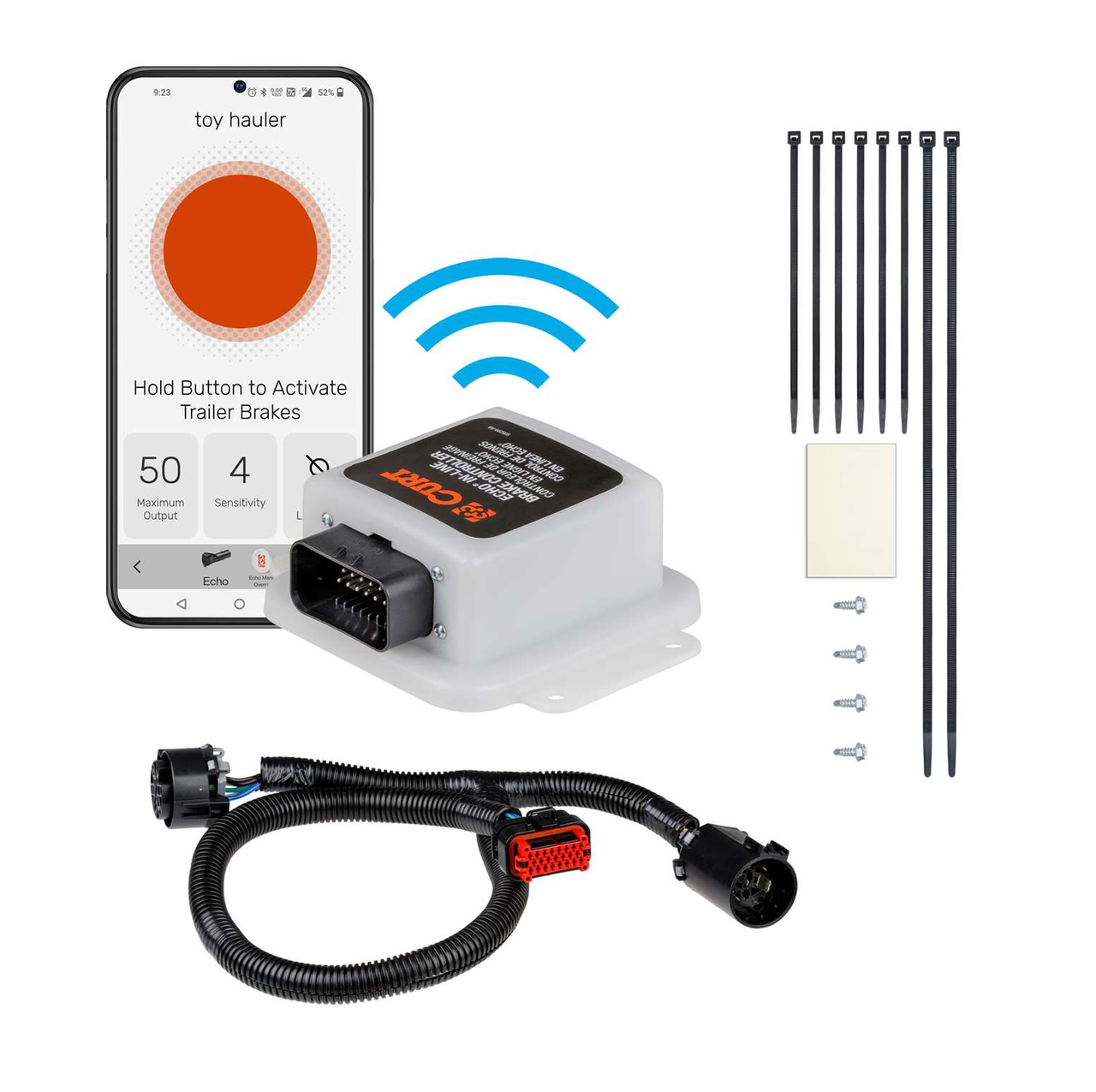 2017-2025 Cadillac XT5 CURT  Echo In-Line Bluetooth Trailer Brake Controller thumbnail 0