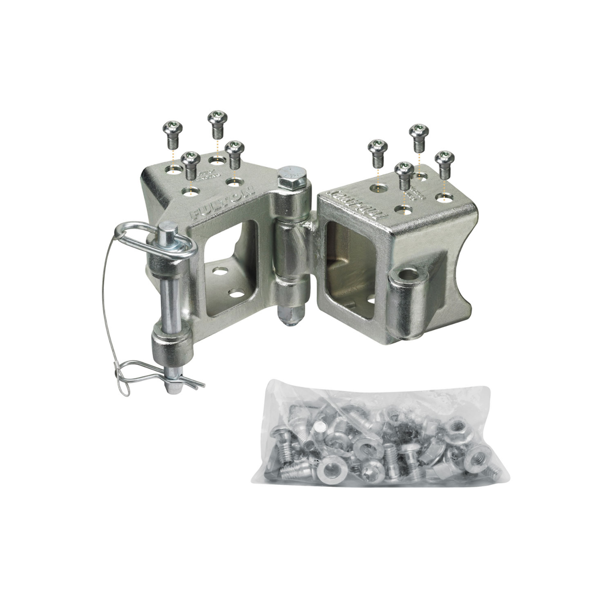 Fulton 3" x 3" 5,000 lbs. Bolt-On Fold-Away Hinge Kit Trailer Tongue Frame HDPB330301 thumbnail 0