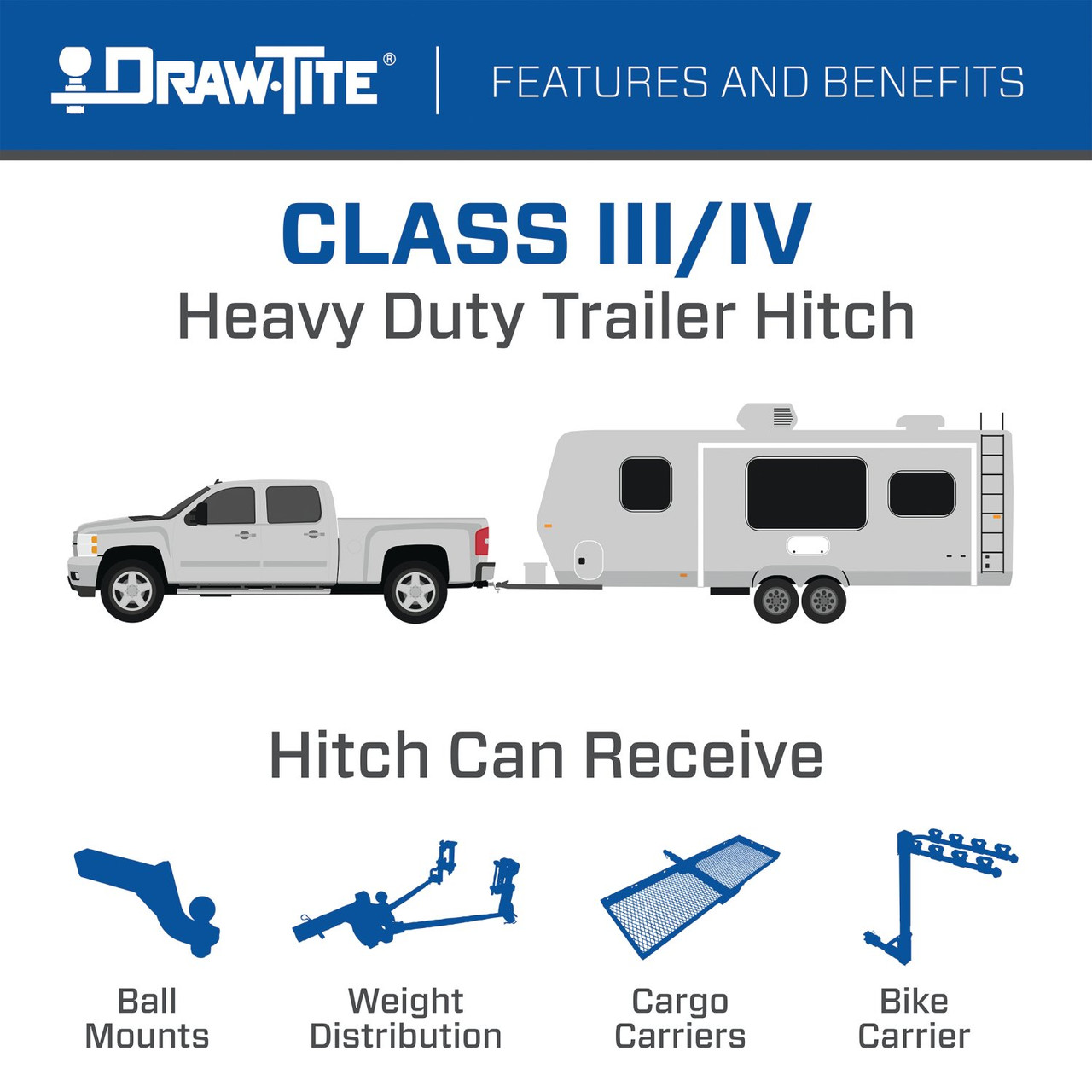 Draw-tite Class 3 Trailer Hitch, 2" Square Receiver, Black for Select KIA Seltos, KIA Sonet 76587 thumbnail 3