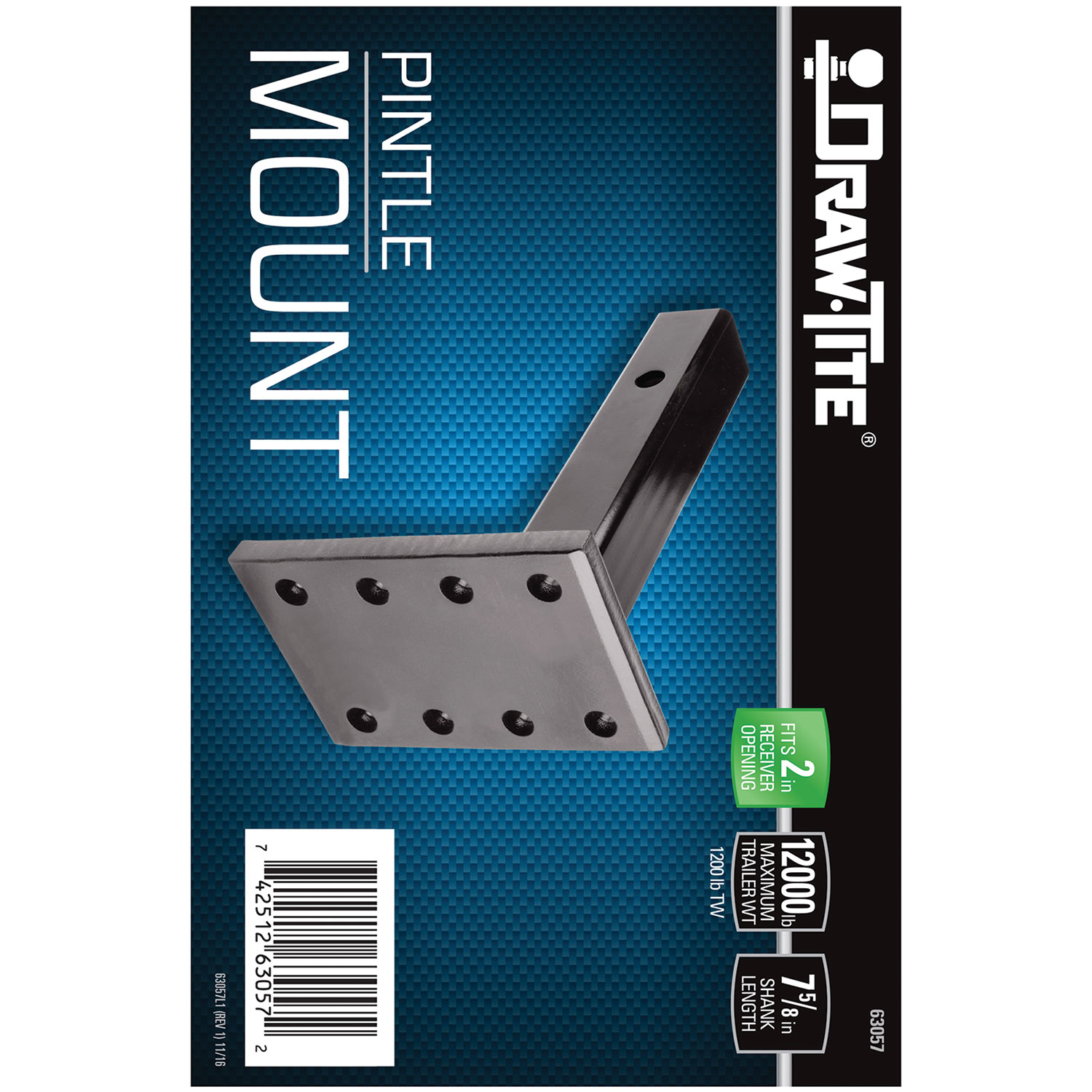 Draw-tite Pintle Hook Mounting Plate, 12,000 lbs. Capacity, Fits 2 in. Receiver thumbnail 4