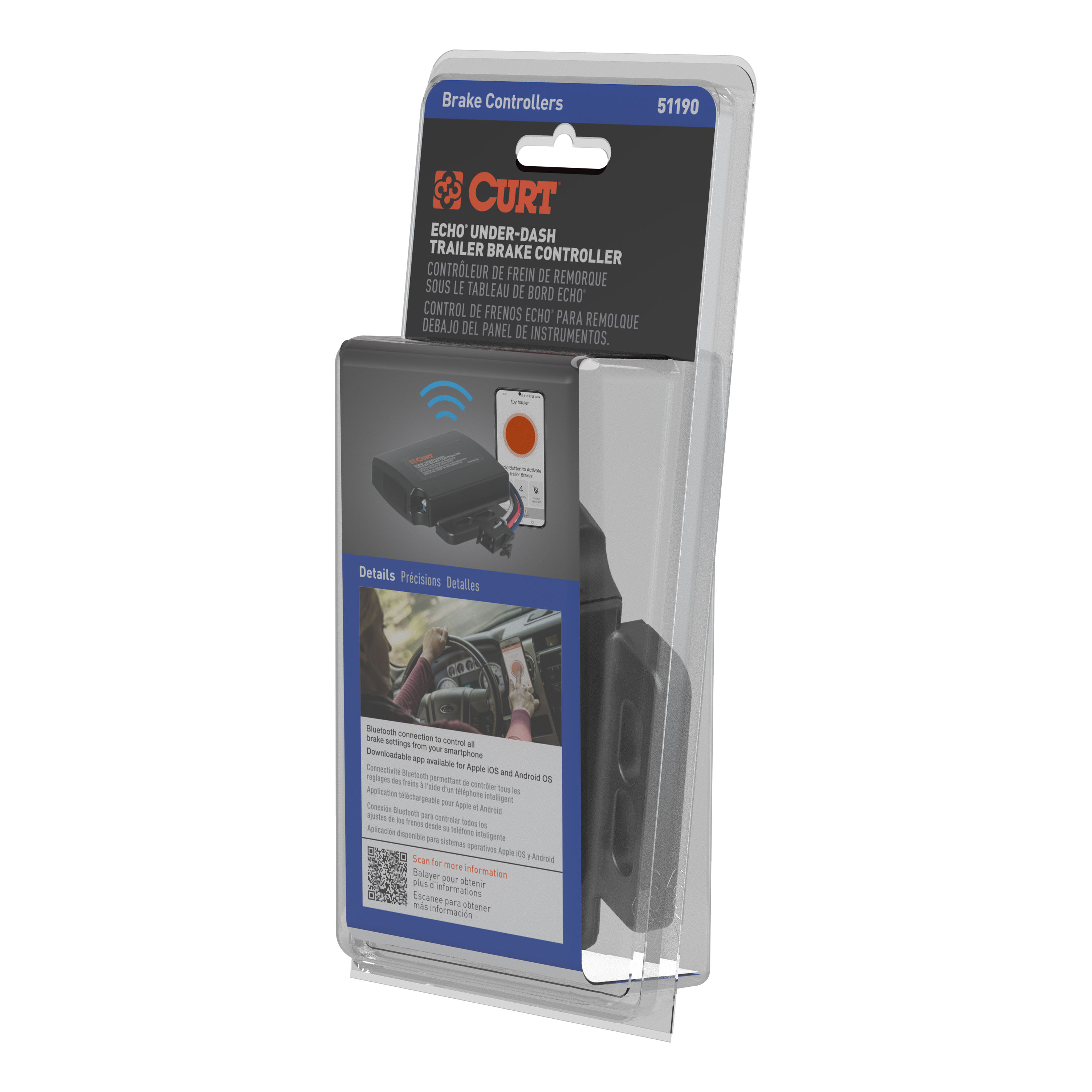 2010-2024 Lexus GX460 CURT Echo Bluetooth Tri-axis inertia Under-Dash Trailer Brake Controller 1-4 Axles thumbnail 8