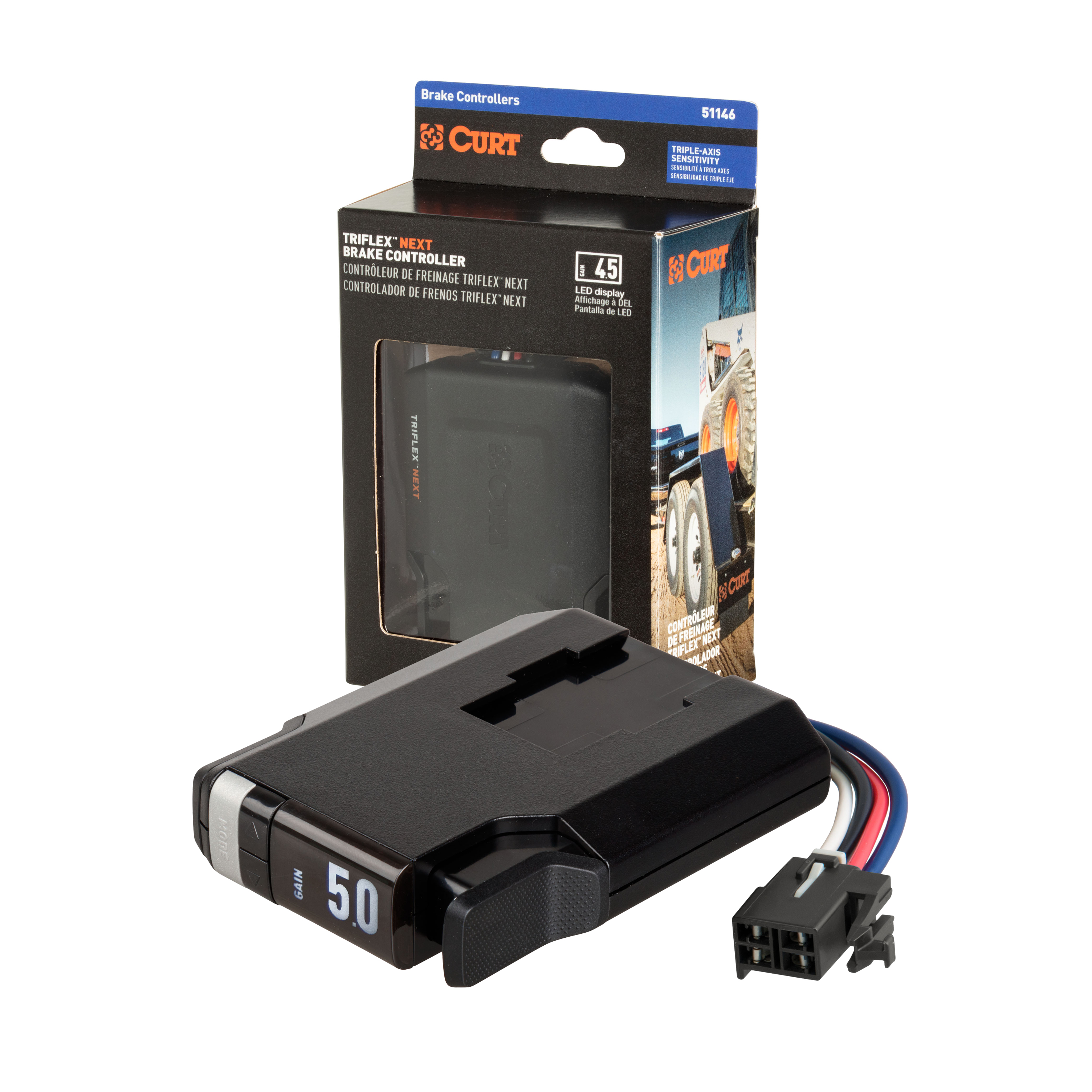 2019-2024 Chevrolet Silverado 1500 CURT TriFlex NEXT Proportional Trailer Brake Controller 1-4 axles thumbnail 0