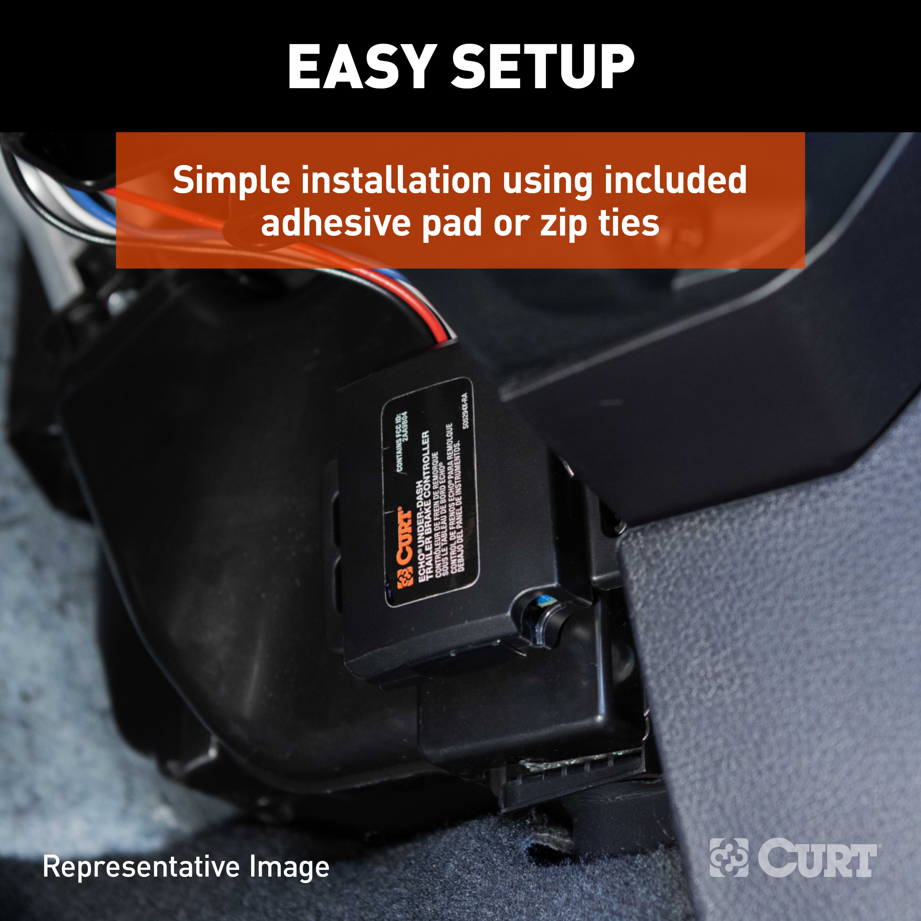 2020-2024 Audi SQ7 CURT Echo Bluetooth Tri-axis inertia Under-Dash Trailer Brake Controller 1-4 Axles thumbnail 5