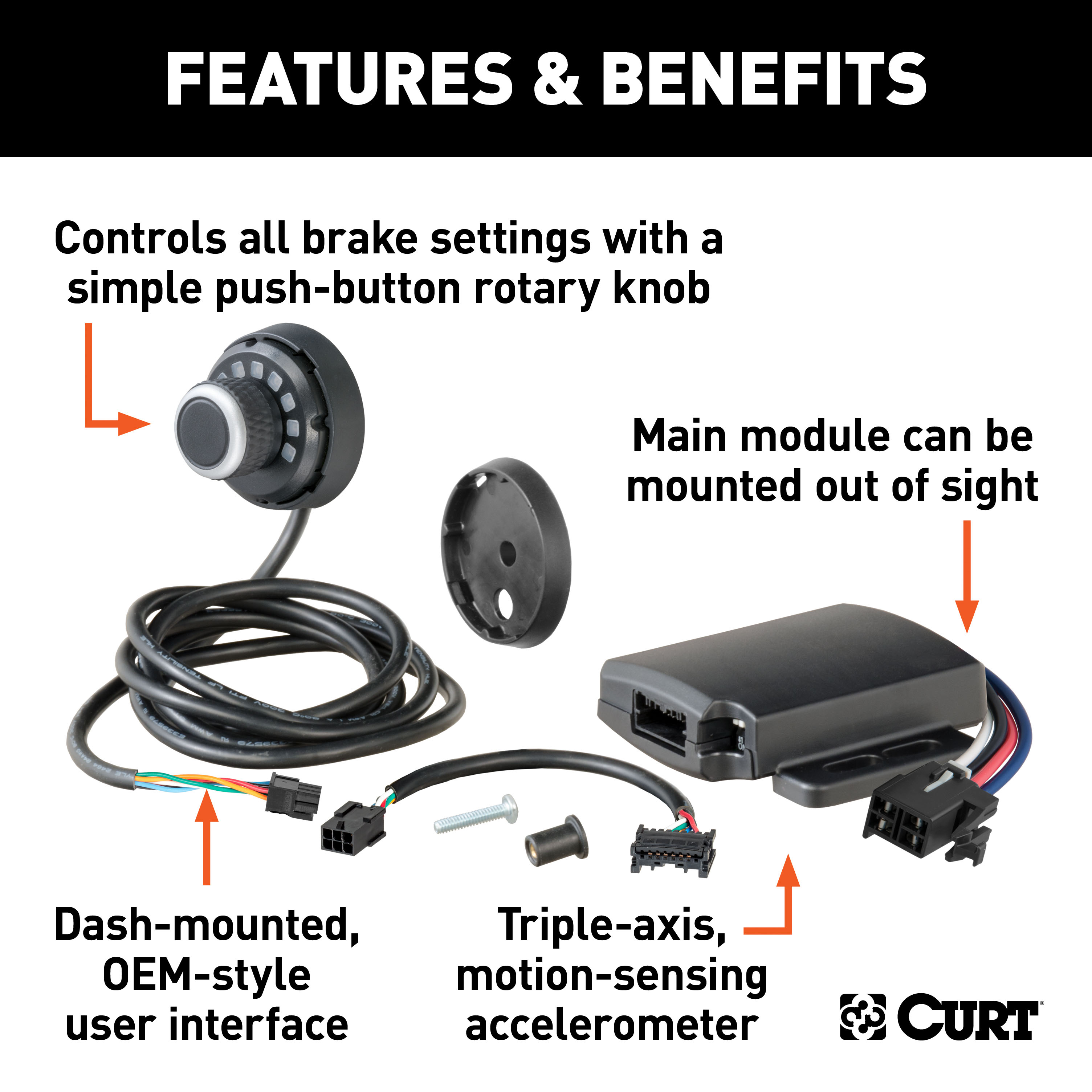 2019-2024 Chevrolet Silverado 1500 CURT Spectrum Integrated Proportional Trailer Brake Controller thumbnail 4