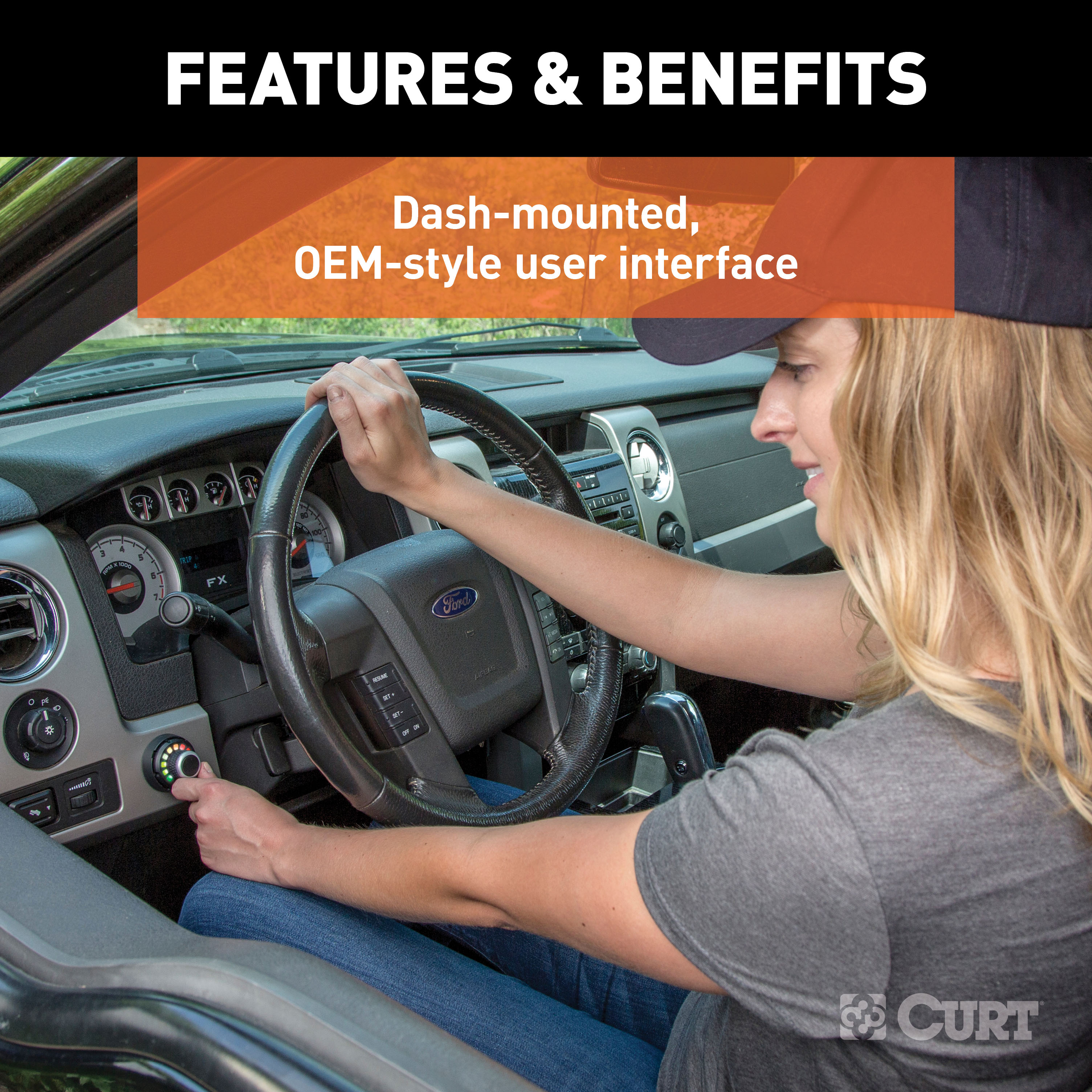 2019-2024 Chevrolet Silverado 1500 CURT Spectrum Integrated Proportional Trailer Brake Controller thumbnail 6