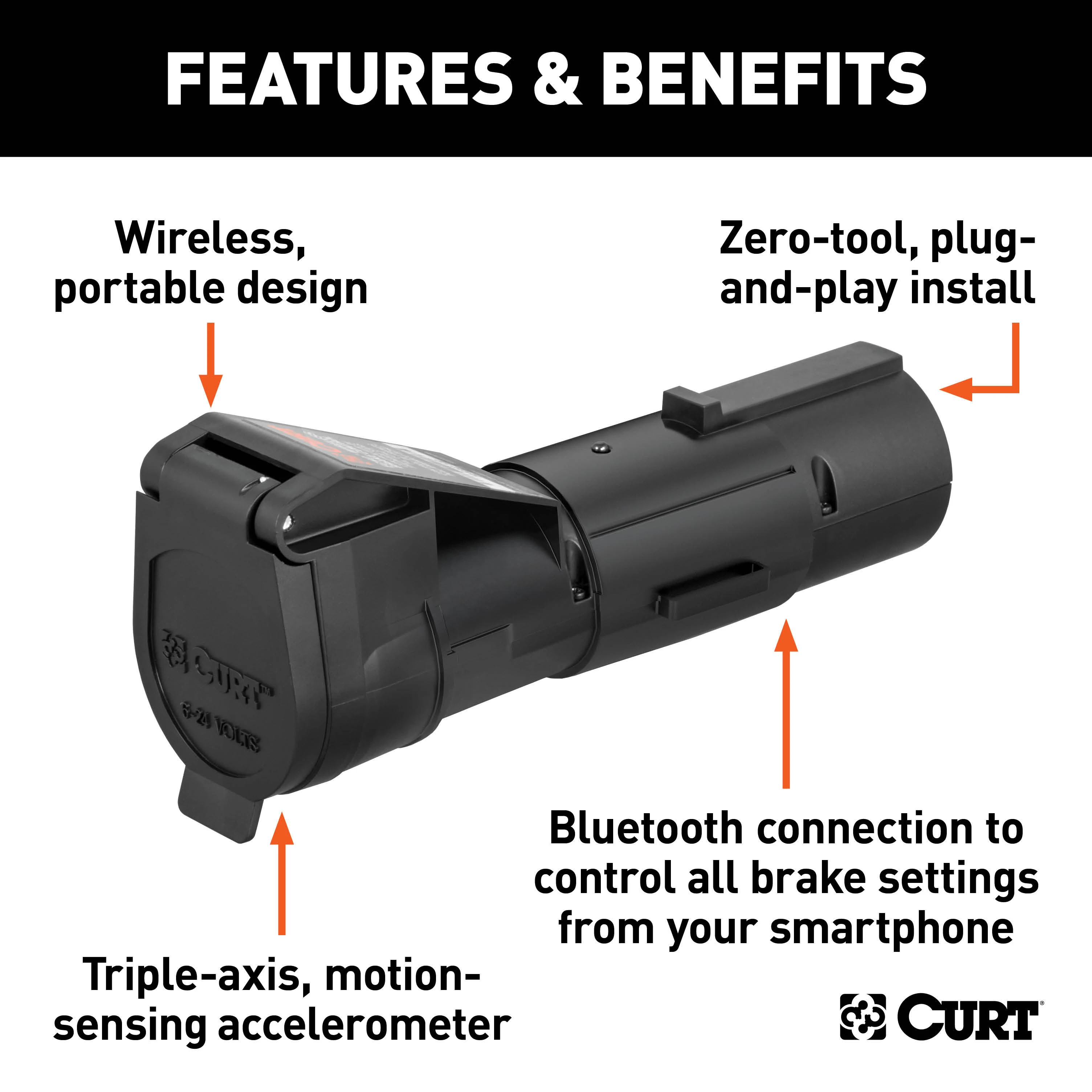 2020-2024 Jeep Gladiator CURT Echo Bluetooth Mobile 7-Way Trailer Brake Controller thumbnail 3