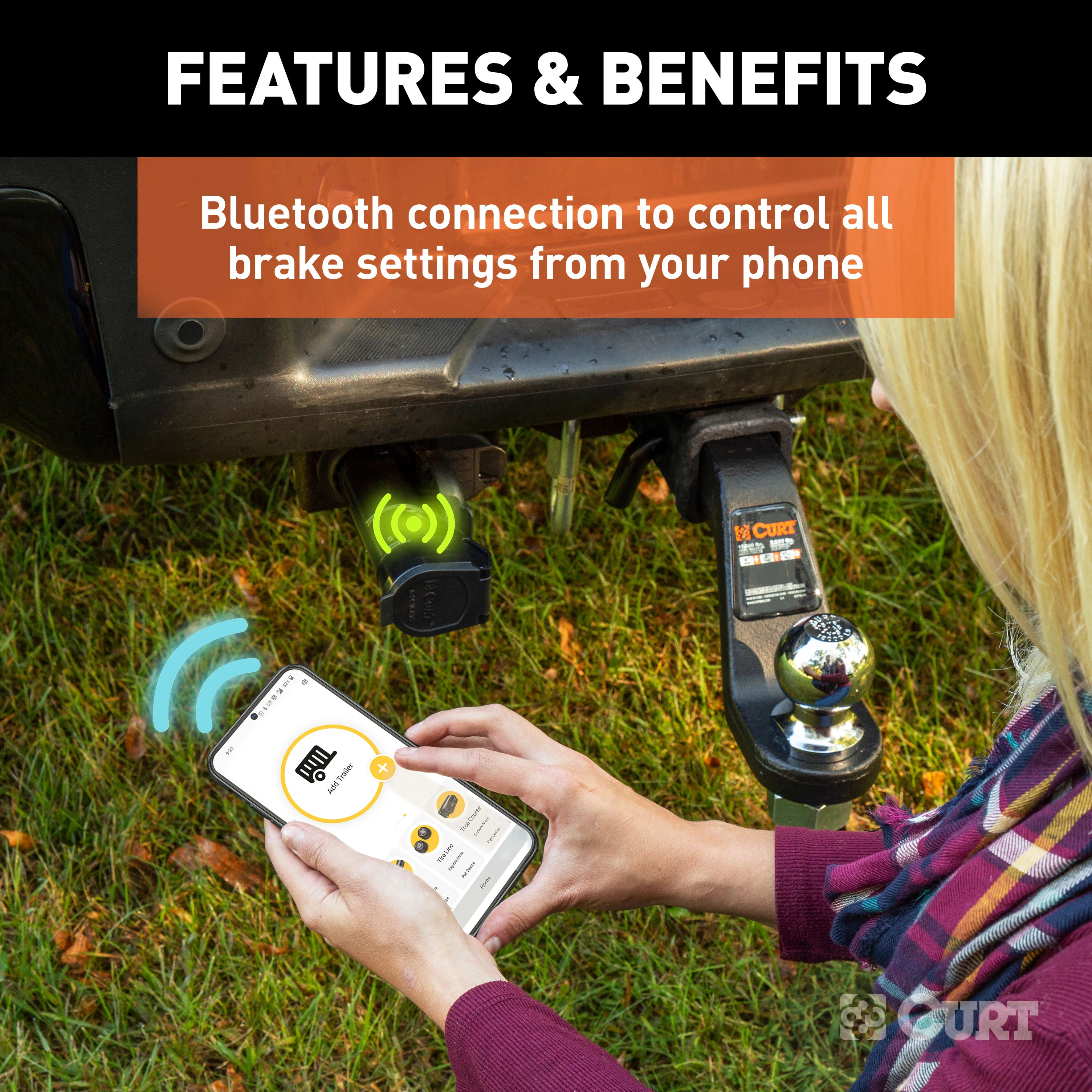 2020-2024 Jeep Gladiator CURT Echo Bluetooth Mobile 7-Way Trailer Brake Controller thumbnail 4