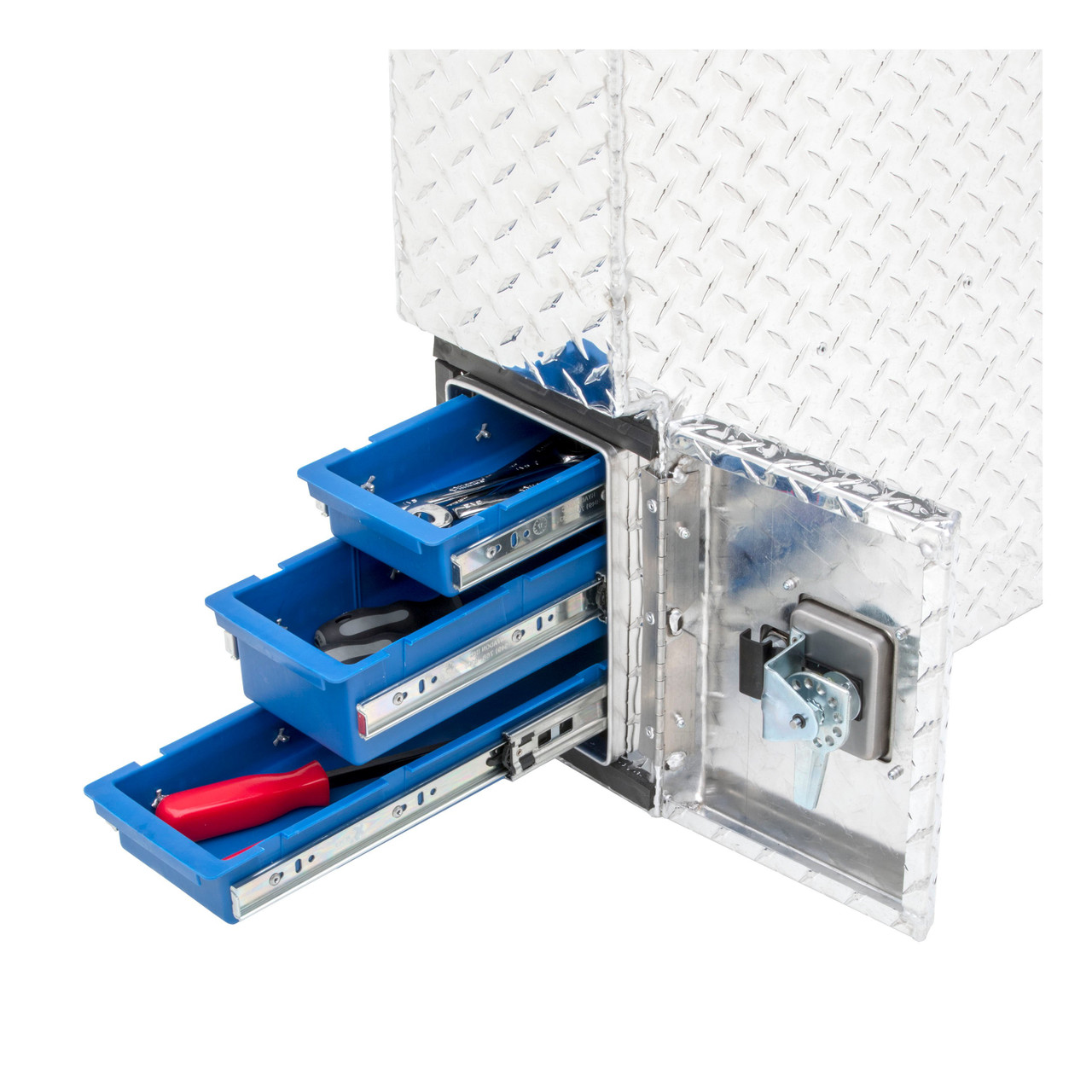 UWS Bright Aluminum 48" Driver-Side Wheel Well Tool Box FW-48-DS-D thumbnail 9