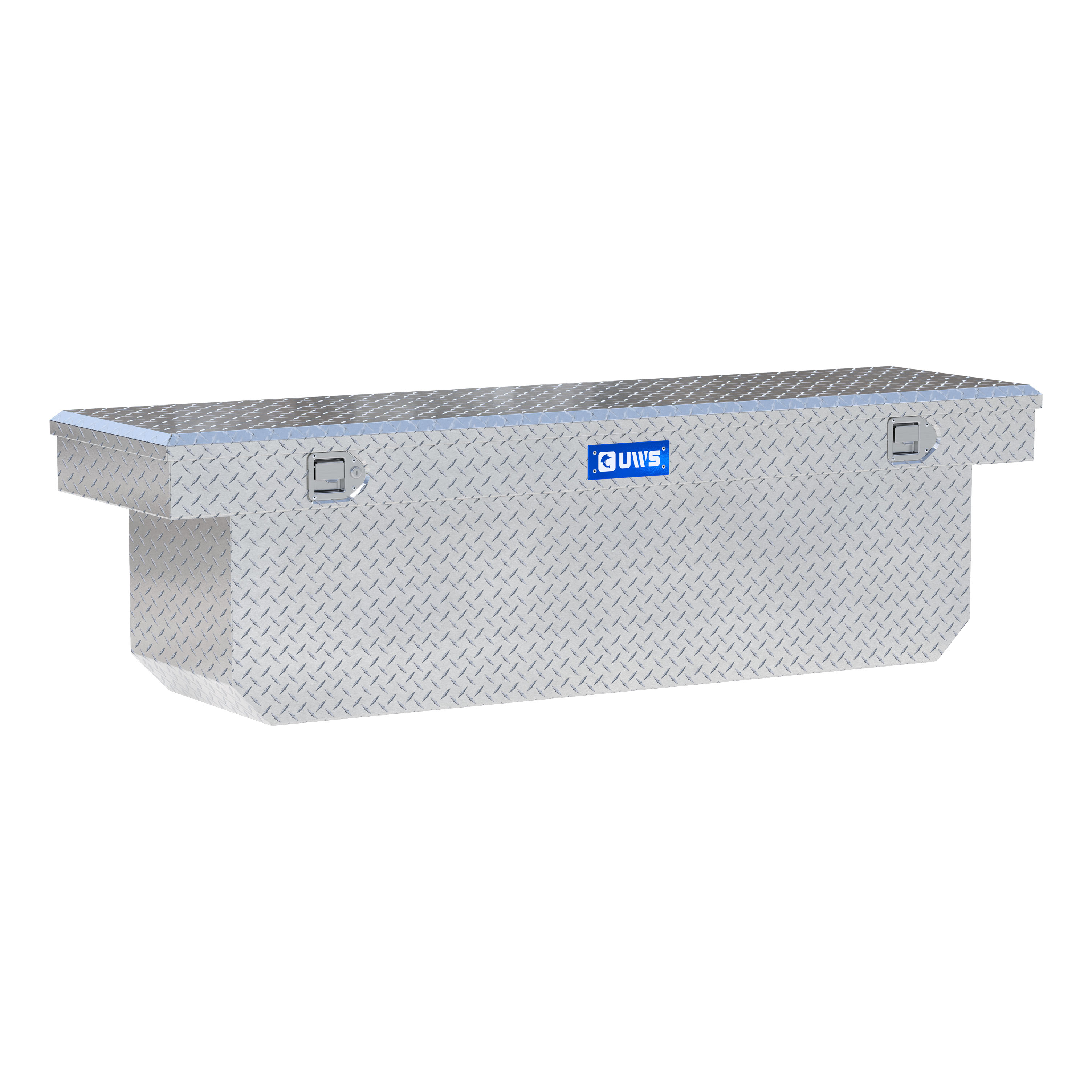 UWS Bright Aluminum 72" Deep Angled Crossover Truck Tool Box TBSD-72-A thumbnail 0