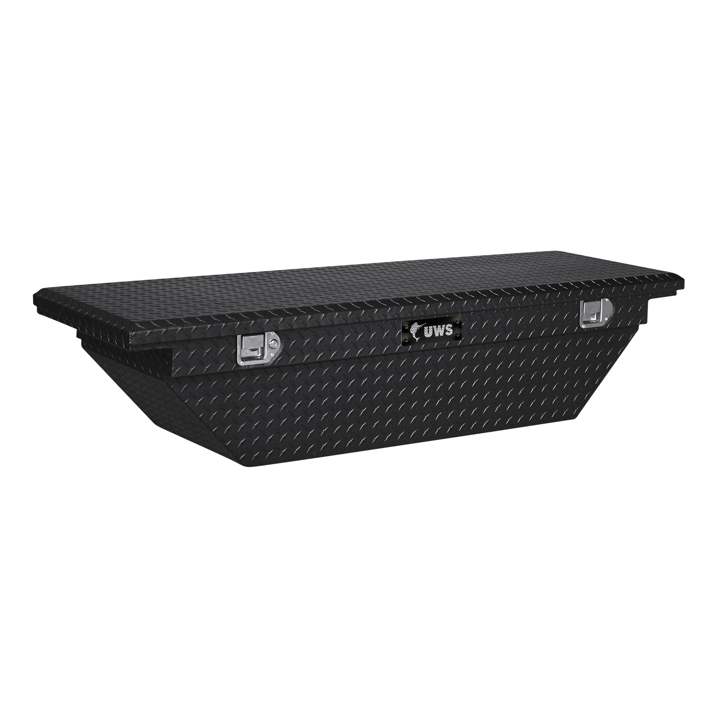 UWS Gloss Black Aluminum 69" Angled Truck Tool Box, Low Profile TBS-69-A-LP-BLK thumbnail 0
