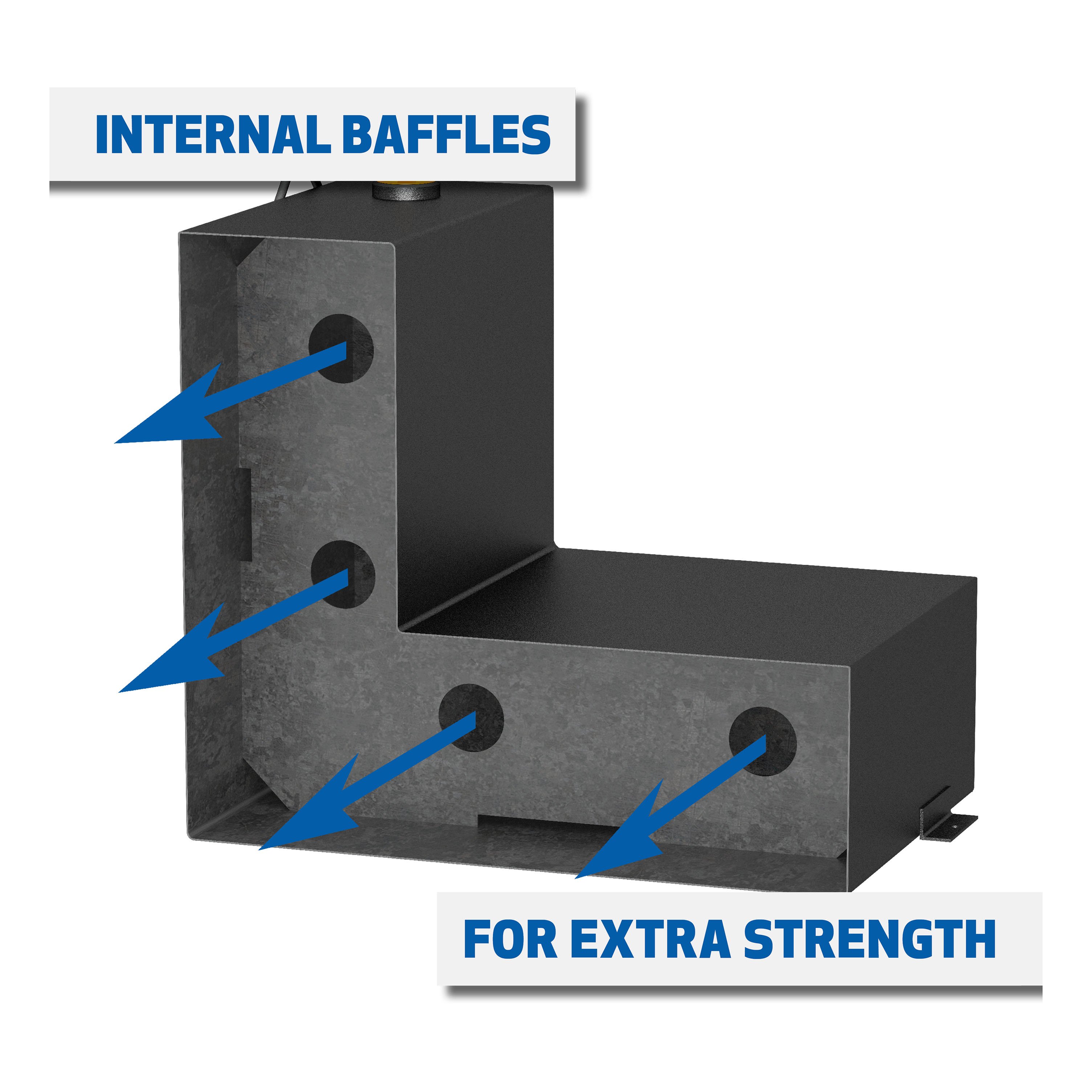 UWS Matte Black 100-Gallon L-Shape Steel Transfer Tank ST-100-L-MB thumbnail 4
