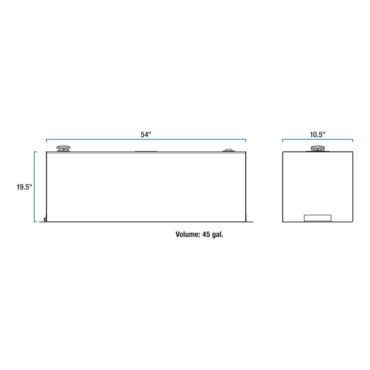 UWS Matte Black 45-Gallon Rectangle Steel Transfer Tank ST-45-R-MB thumbnail 5