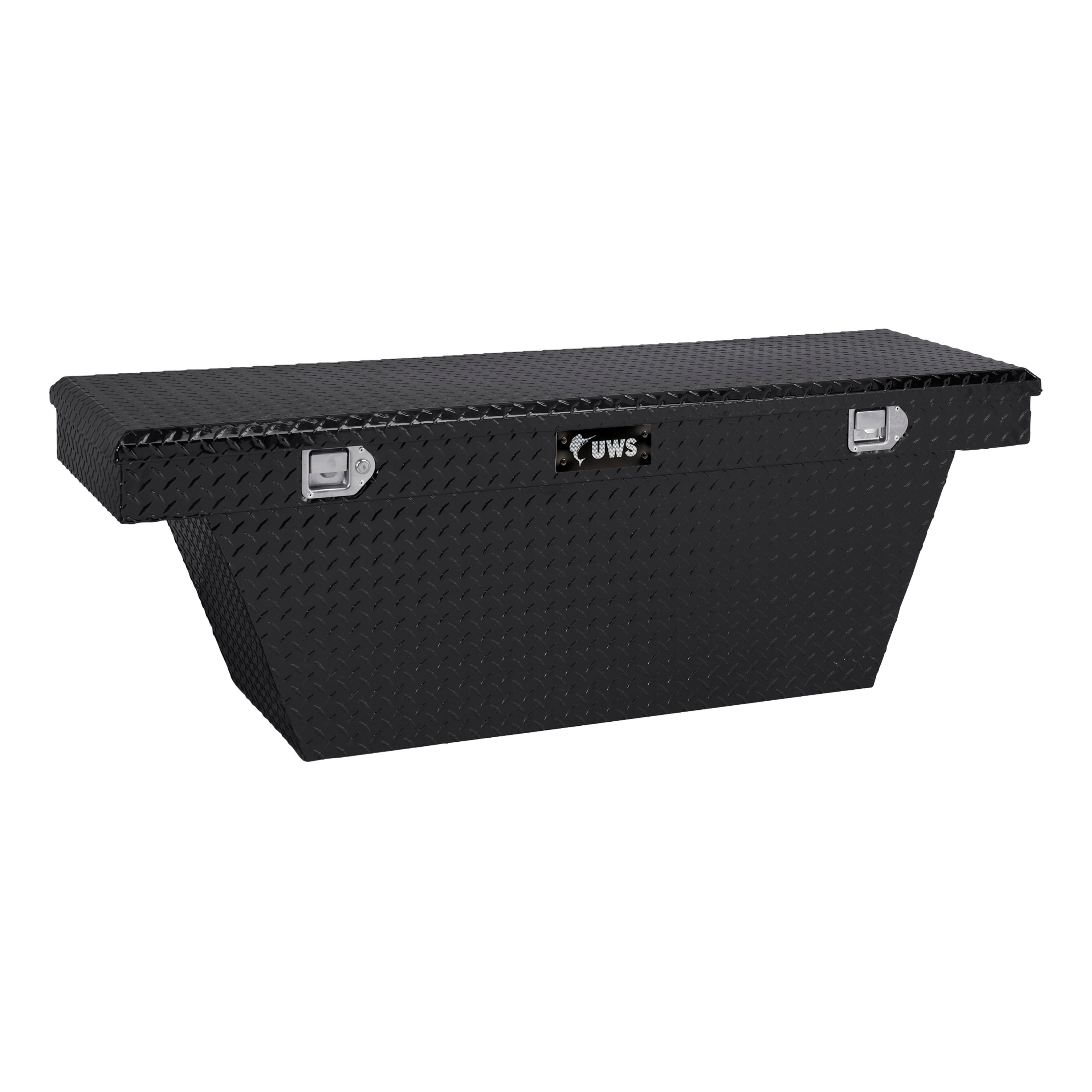 UWS Gloss Black Aluminum 60" Deep Angled Truck Tool Box TBSD-60A-BLK thumbnail 0