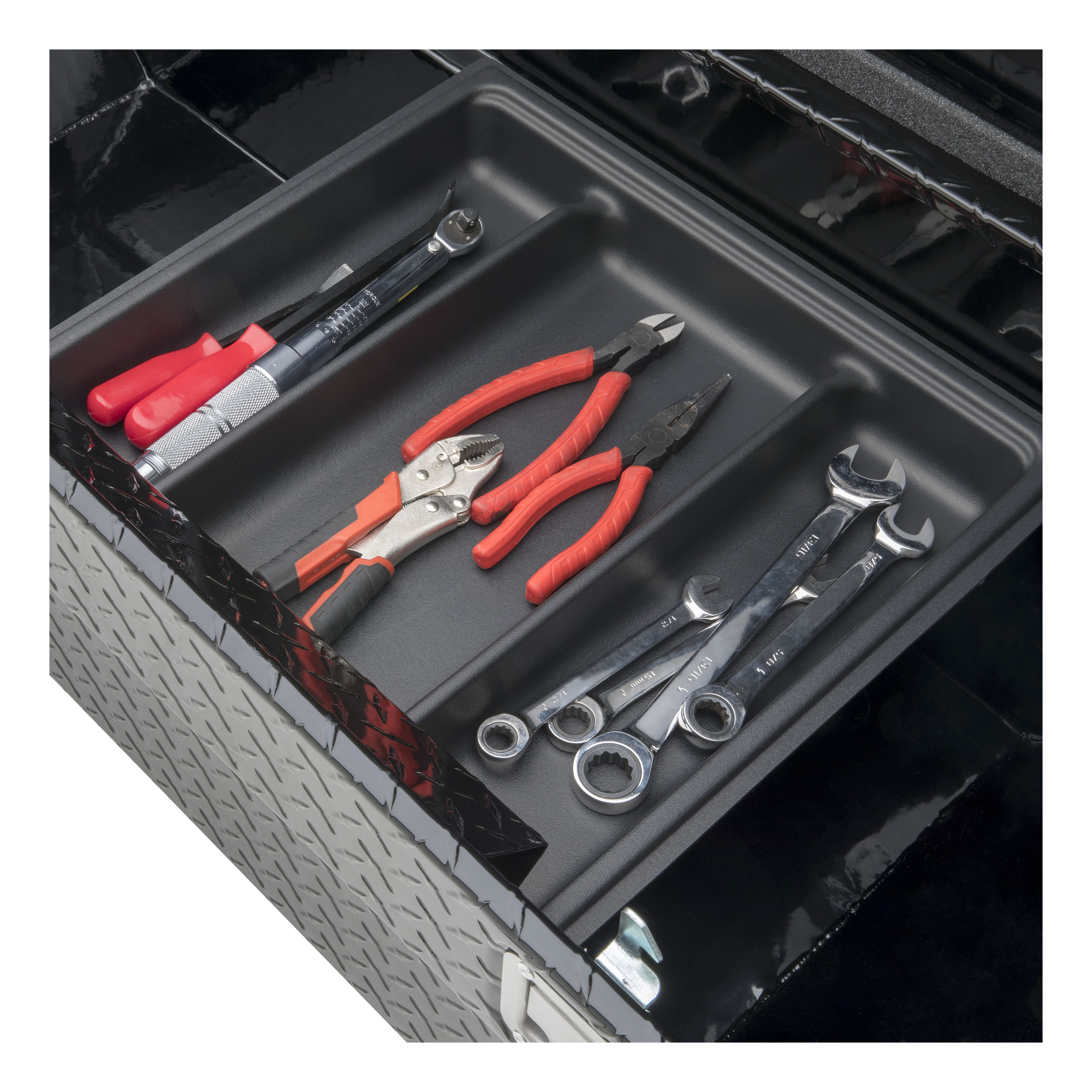 UWS Gloss Black 60" Deep Angled Truck Tool Box, Low Profile TBSD-60A-LP-BLK thumbnail 6