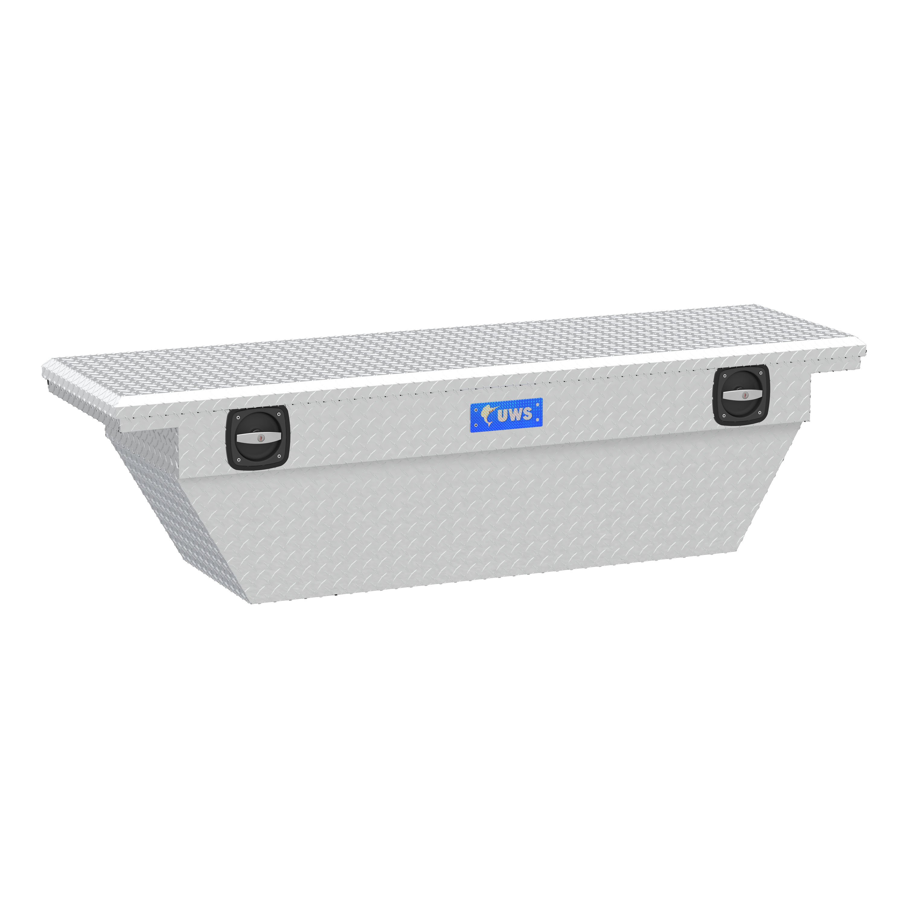 UWS Bright Aluminum 69" Deep Angled Secure Lock Truck Tool Box with Low Profile SLD-69-A-LP thumbnail 0