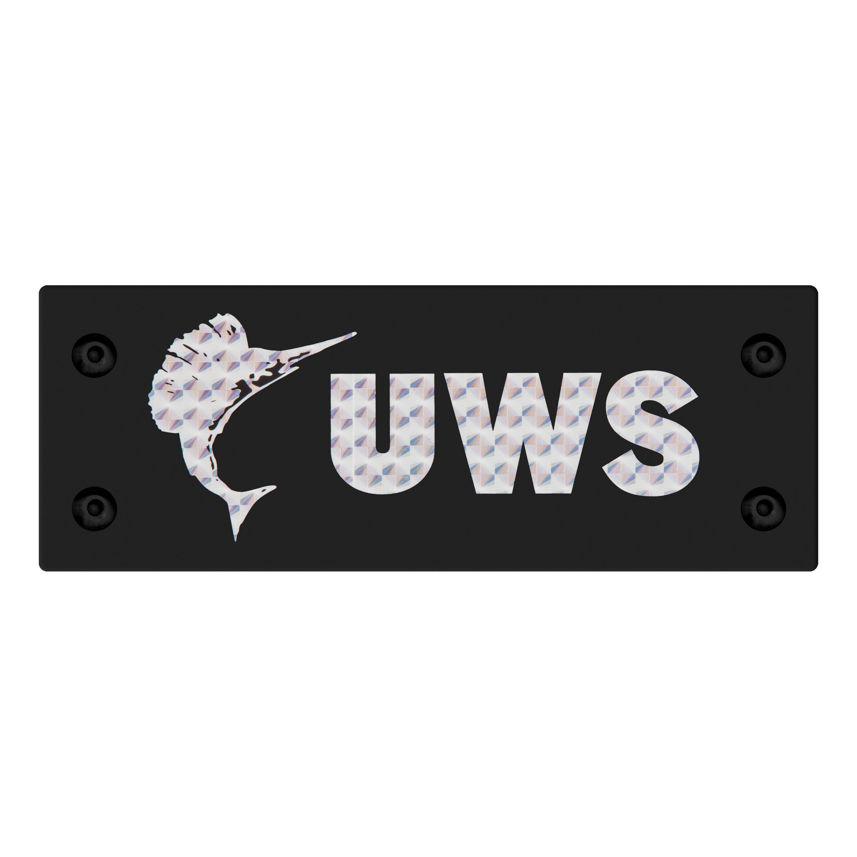 UWS Replacement Rivet-On Black UWS Logo Badge 002-UWSBLACK thumbnail 0