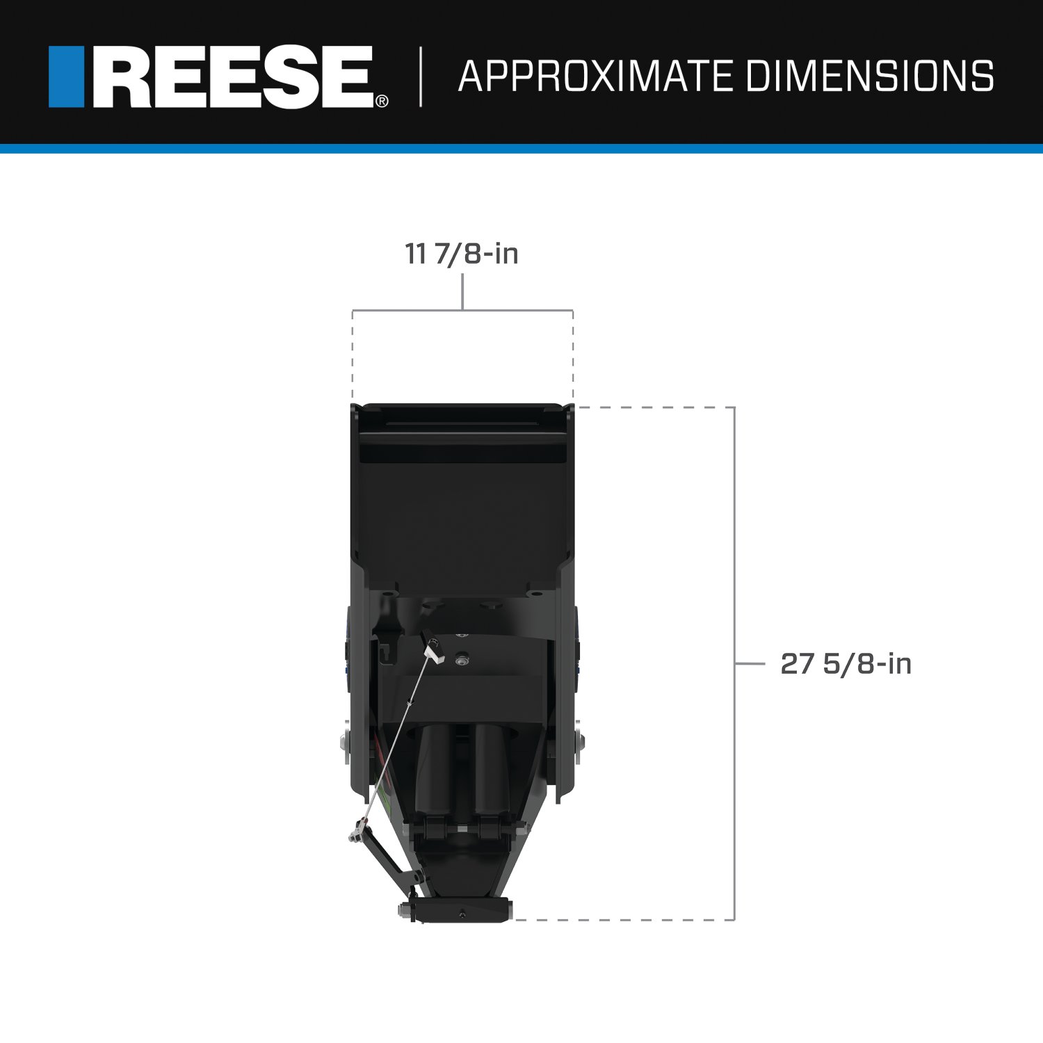 Reese 20k Gen 3 Goose Box  5th Wheel Pin Box, Air Ride 20,000 lbs. Capacity, Fits Lippert (1621, 1716, 0719, Rhino), Fabex PB 600 Series 94920 thumbnail 4