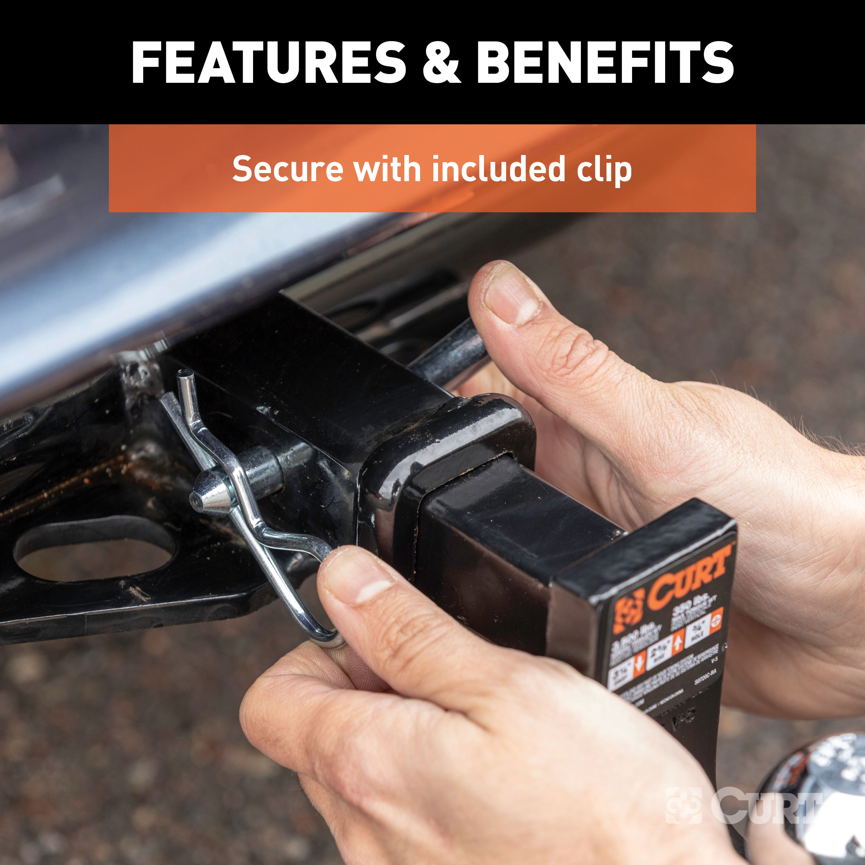 CURT 1/2" Hitch Pin (1-1/4" Receiver, Zinc) Trailer Hitch Pin thumbnail 2