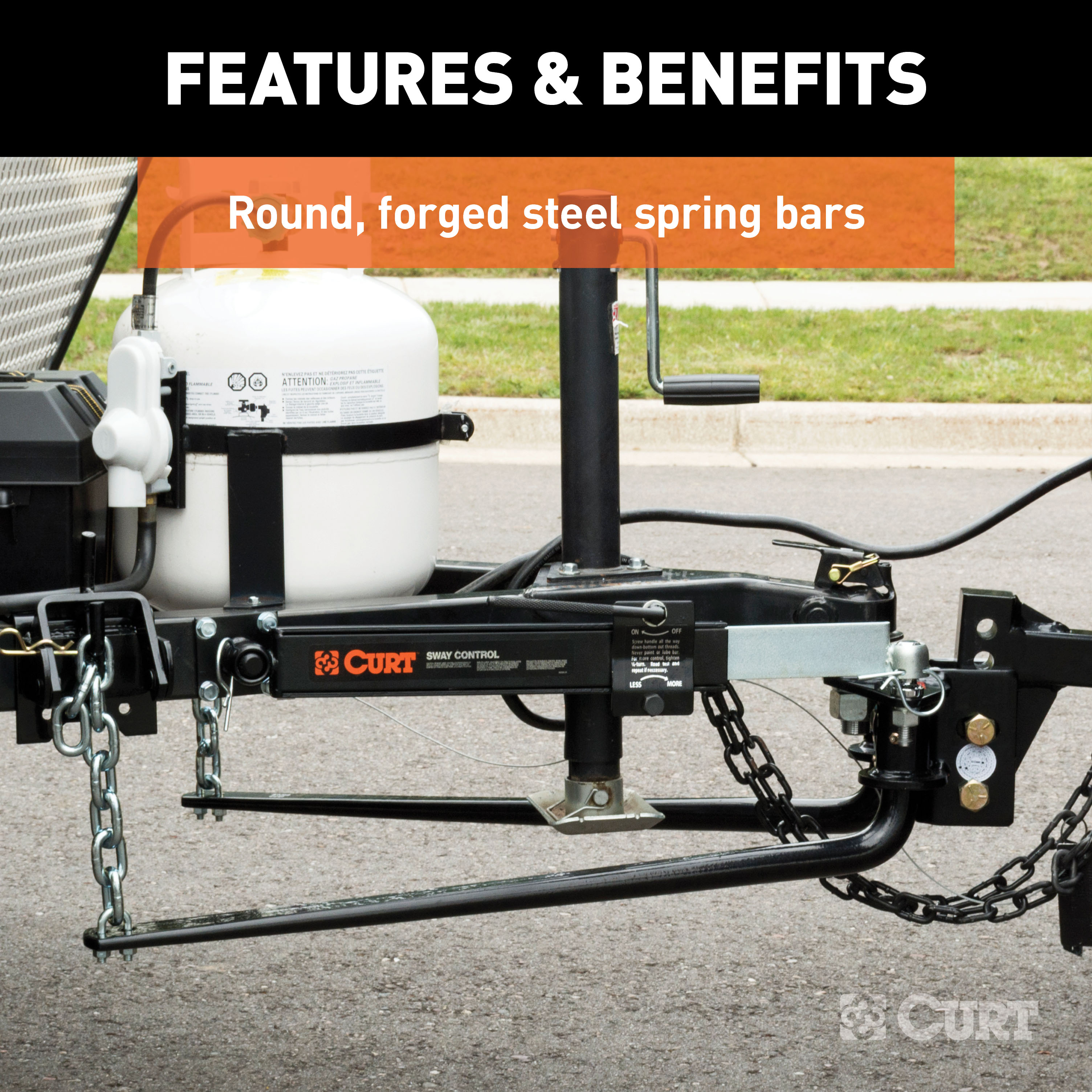 CURT (8-10K) Round Bar Weight Distribution Hitch with Lubrication, Sway Control thumbnail 6