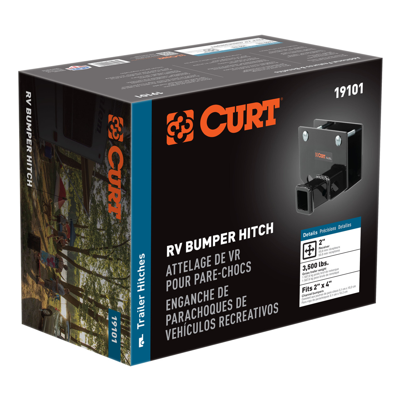 CURT RV Bumper Hitch with 2" Receiver (Fits 2" x 4" Bumper Beams) Trailer Hitch thumbnail 5