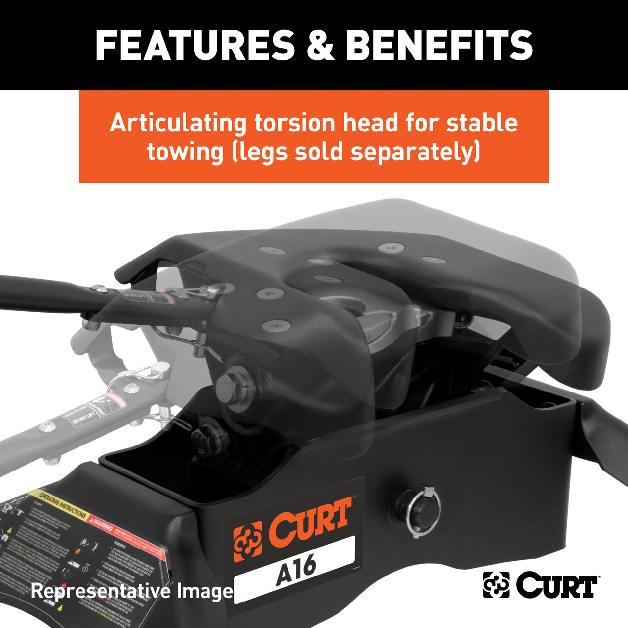 CURT 16K, A16 Sliding 5th Wheel Hitch, 16,000 lbs.  thumbnail 5
