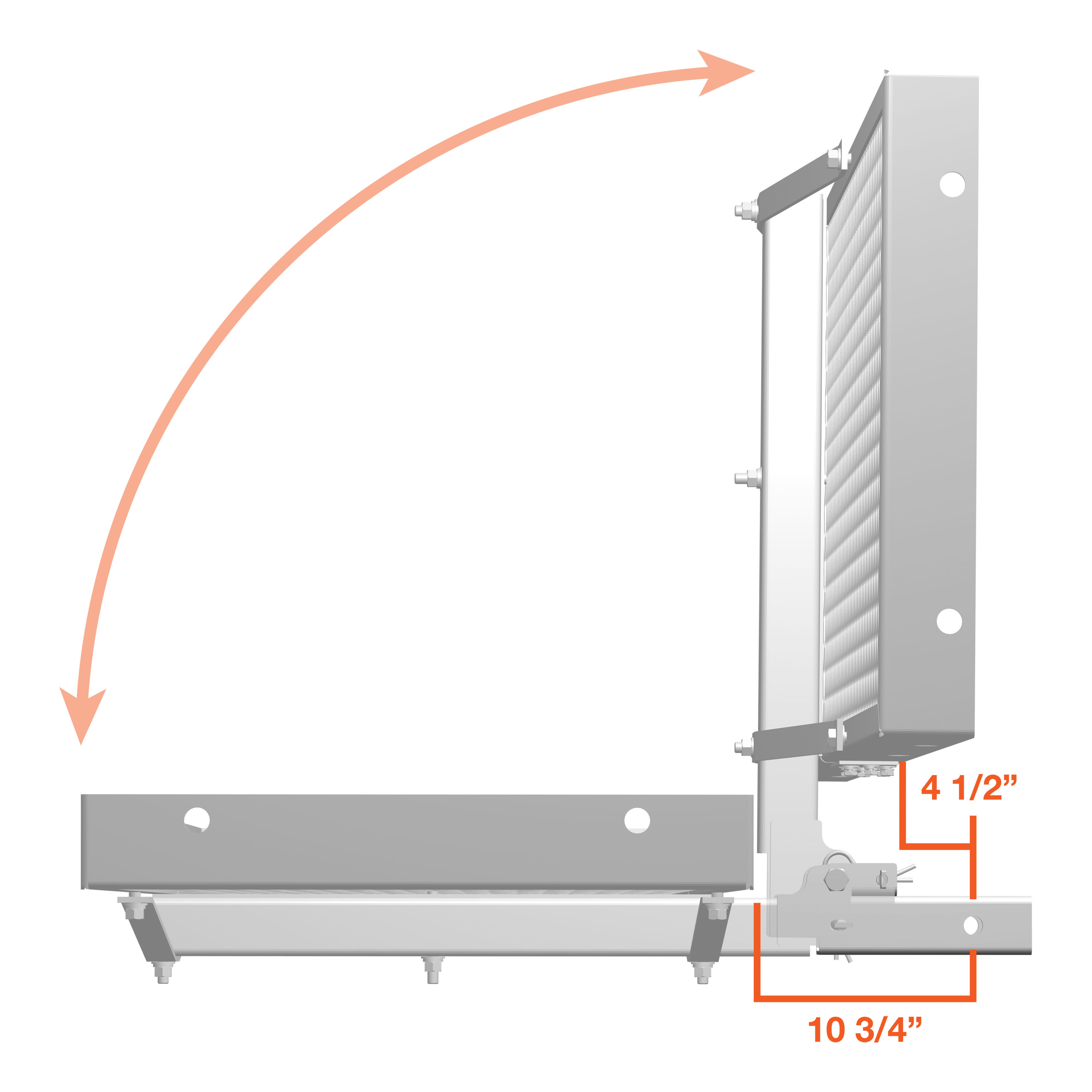 CURT 60" x 20" Aluminum Tray Cargo Carrier (Folding 2" Shank, 500 lbs.) Receiver Hitch Mounted Cargo Carrier thumbnail 2
