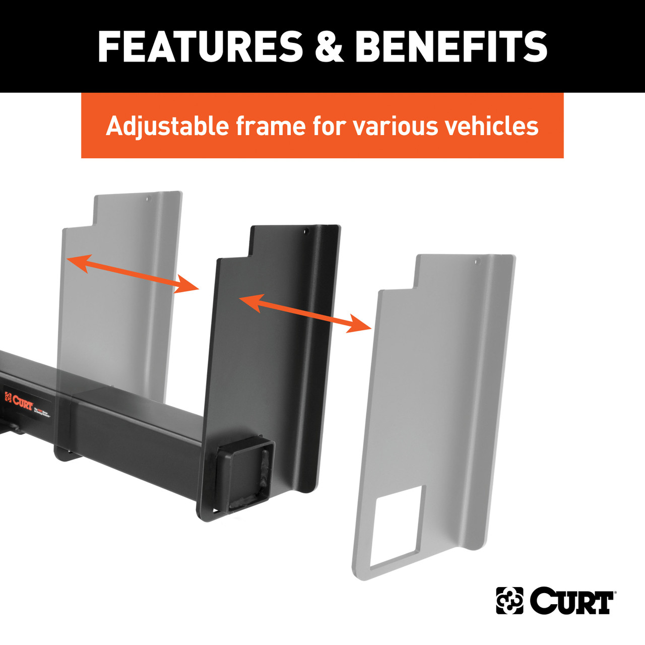 CURT Universal Weld-On Trailer Hitch, 2" Receiver (18" to 60" Frames, 11-1/2" Drop) Trailer Hitch thumbnail 2