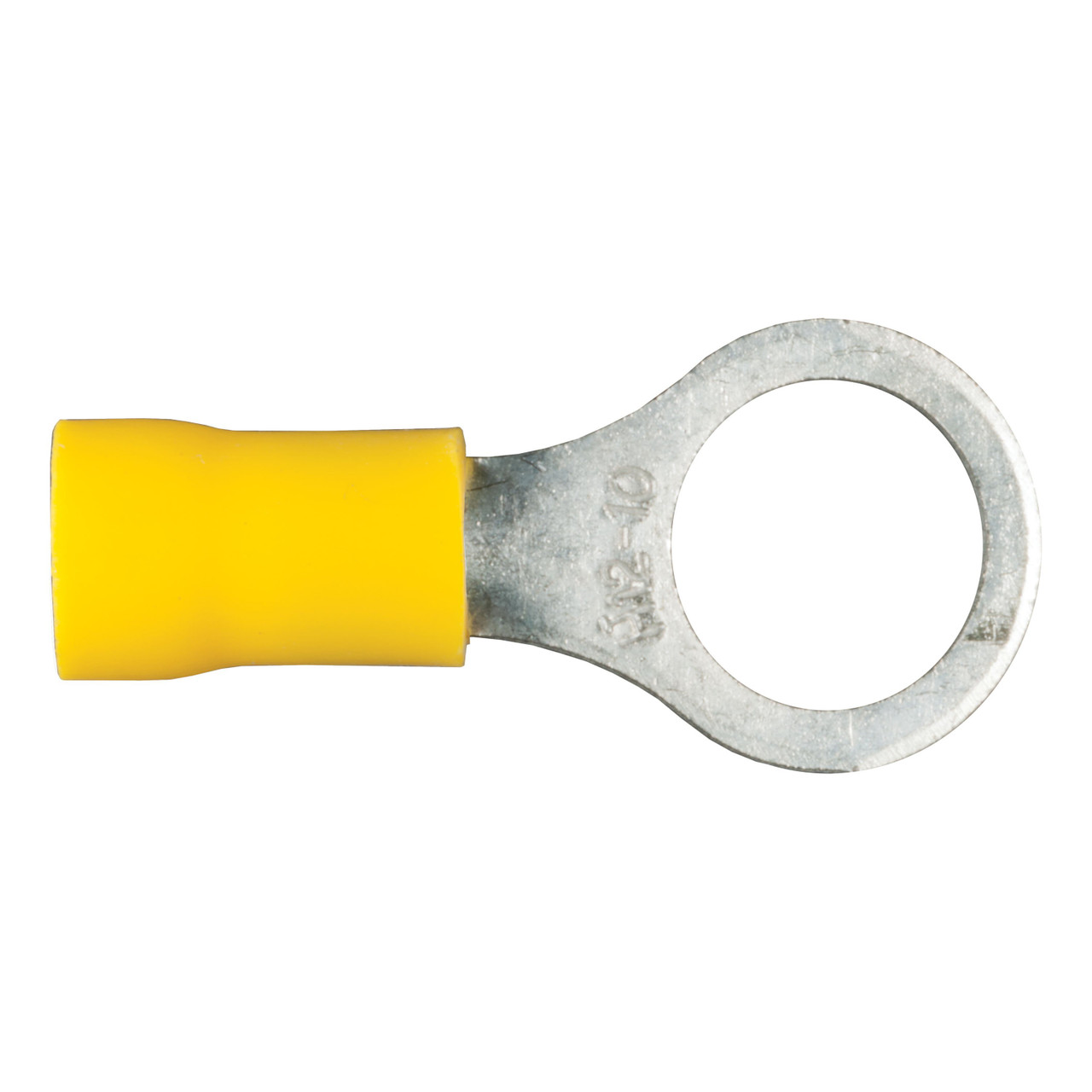 CURT 59538 12-10 Gauge Yellow Vinyl-Insulated Ring Terminal Wire Connectors, 3/8-Inch Stud, 100-Pack thumbnail 0