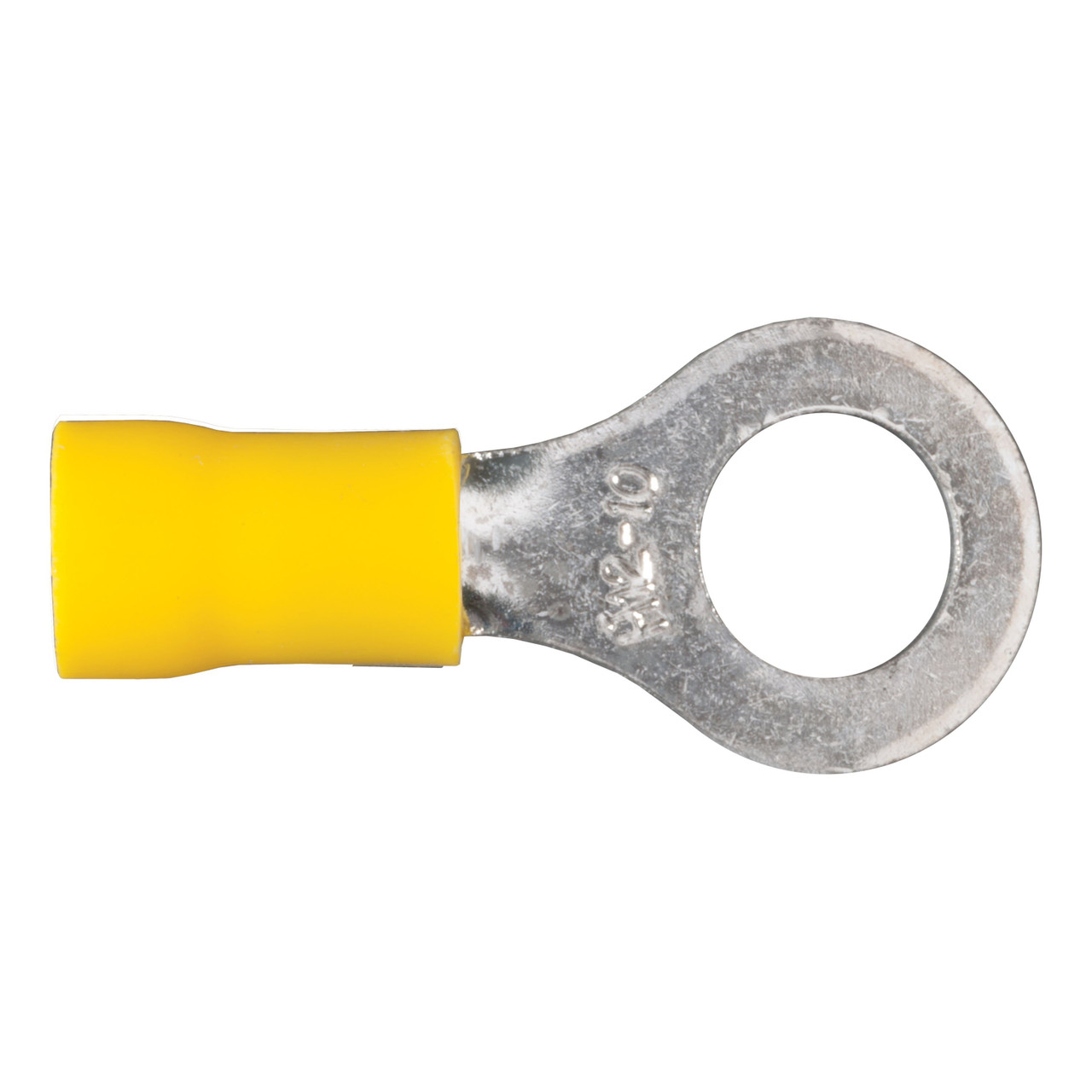 CURT 59556 12-10 Gauge Yellow Vinyl-Insulated Ring Terminal Wire Connectors, 5/16-Inch Stud, 100-Pack thumbnail 0