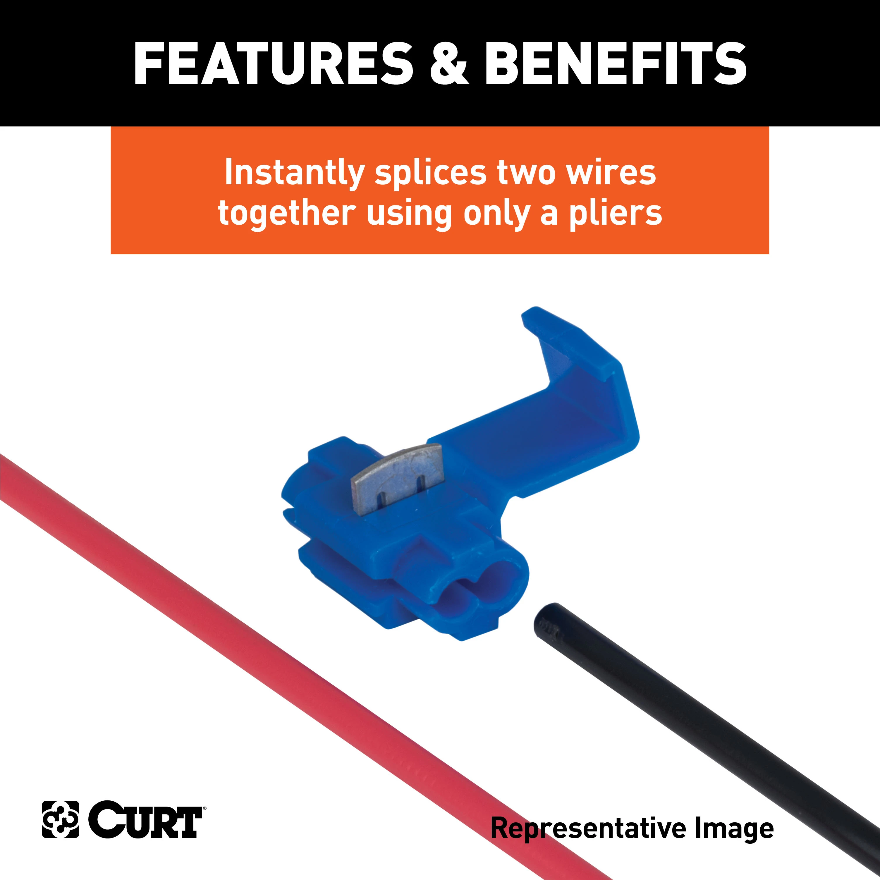 CURT Snap Lock Double-Run Tap Connectors (18-14 Wire Gauge, 100-Pack) Trailer Connector Kit thumbnail 1