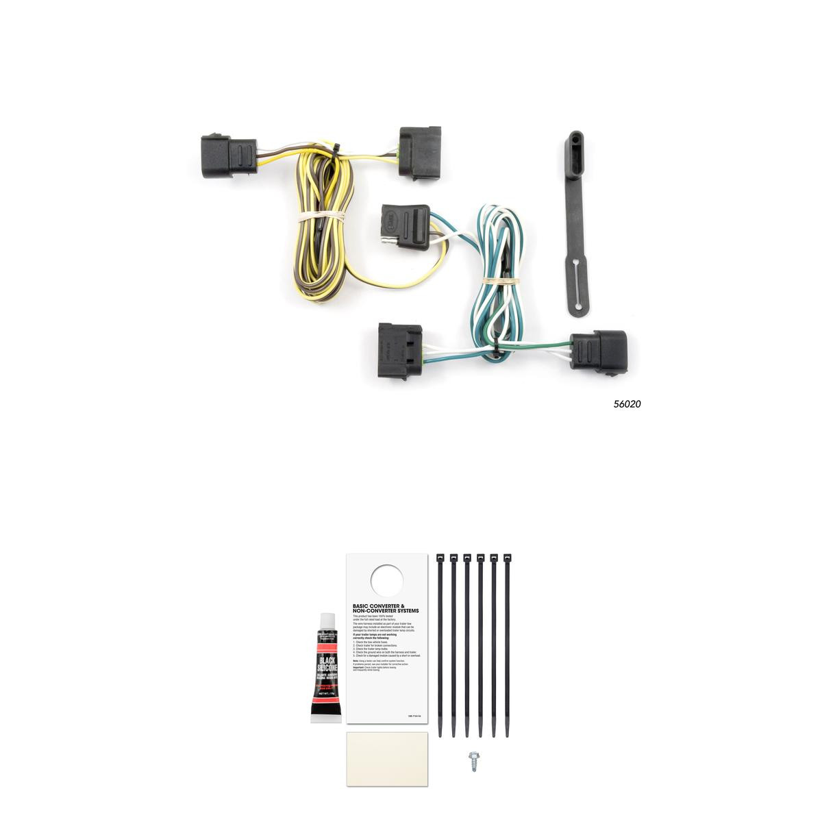 CURT Custom Wiring, 4-Way Flat Output, Select Ford E-150, E-250, E-350 Super Duty Trailer Connector Kit thumbnail 0