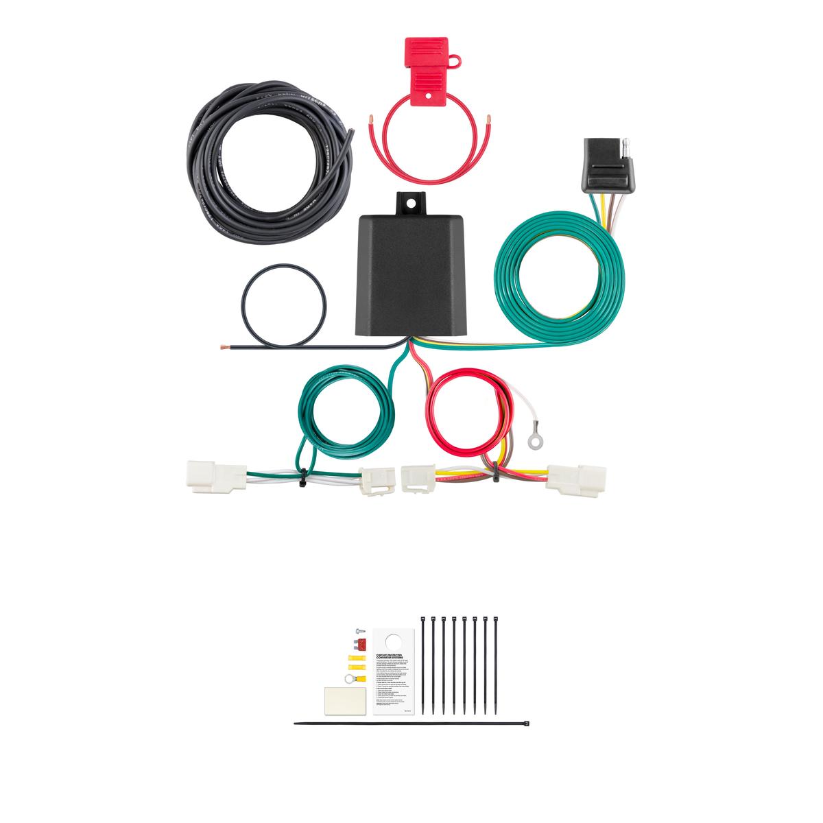 CURT Custom Wiring Harness, 4-Way Flat Output, Select Toyota Avalon, RAV4 Trailer Connector Kit thumbnail 0