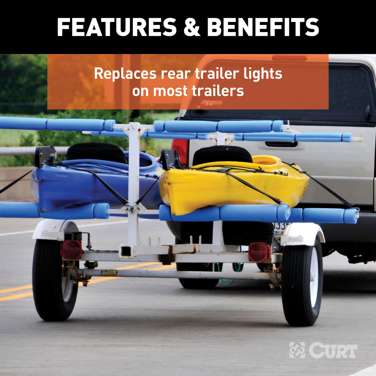 CURT Combination Passenger-Side Trailer Light without License Plate Illumination Trailer Light thumbnail 2
