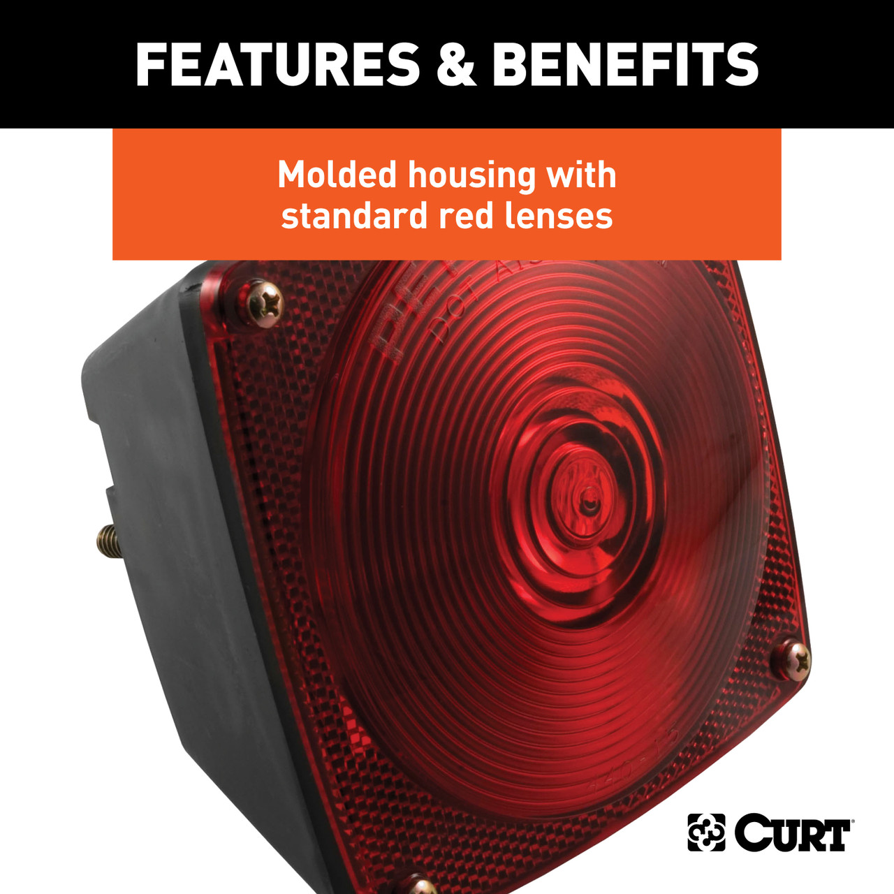 CURT Combination Passenger-Side Trailer Light without License Plate Illumination Trailer Light thumbnail 3