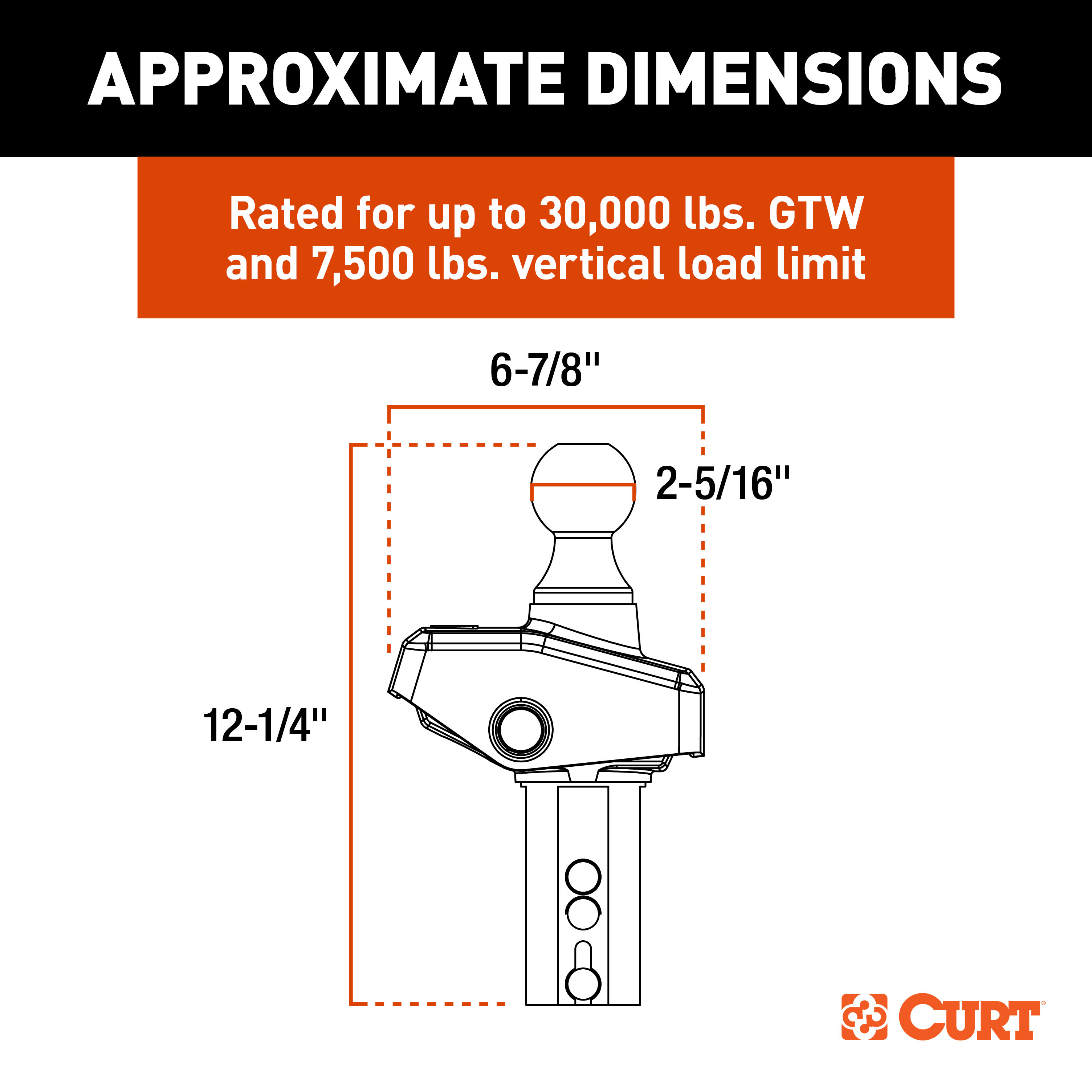 CURT RockerBall 2-5/16" Cushion Hitch Gooseneck Ball Trailer Hitch Ball thumbnail 2