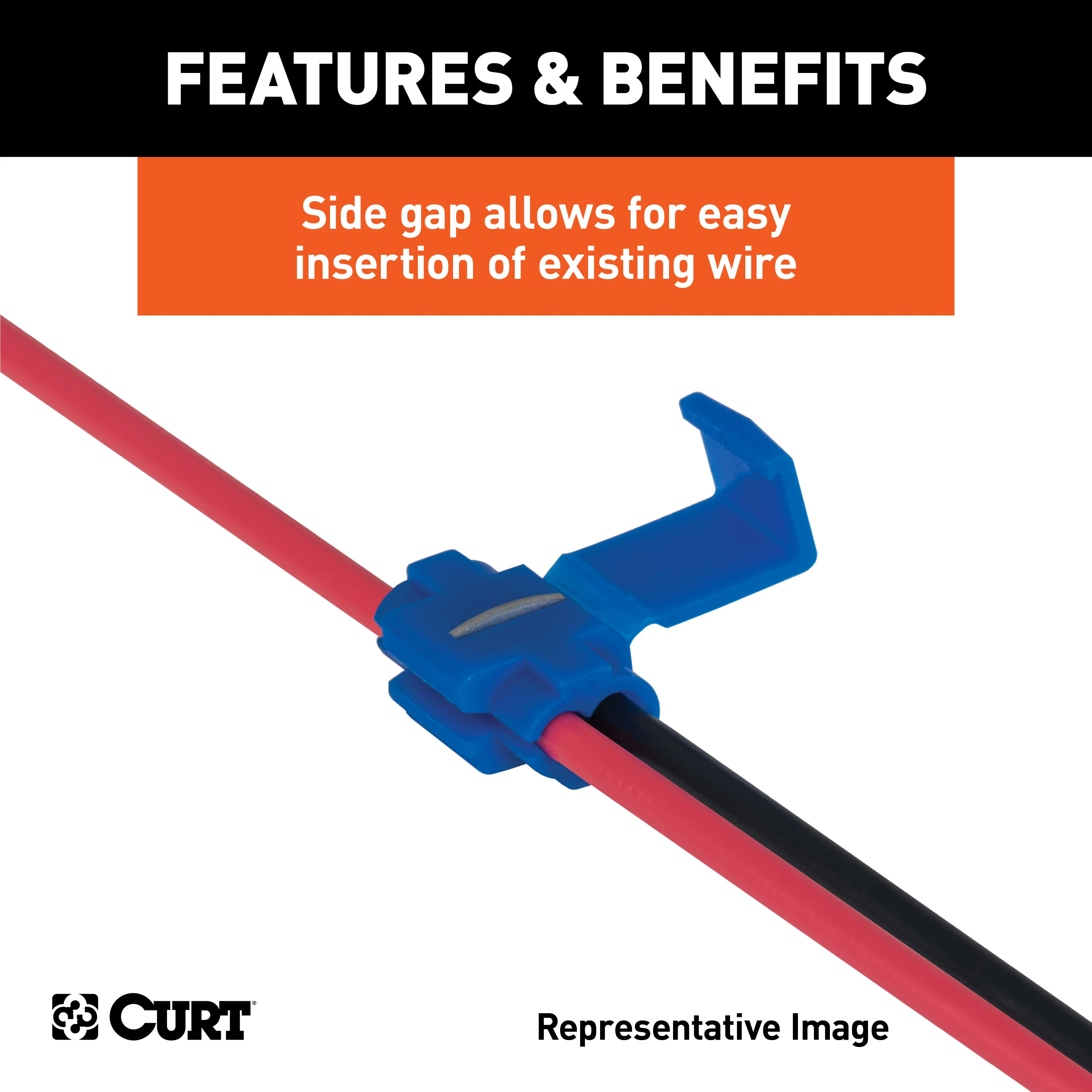 CURT Snap Lock Tap Connectors (12-10 Wire Gauge, 100-Pack) Trailer Connector Kit thumbnail 2