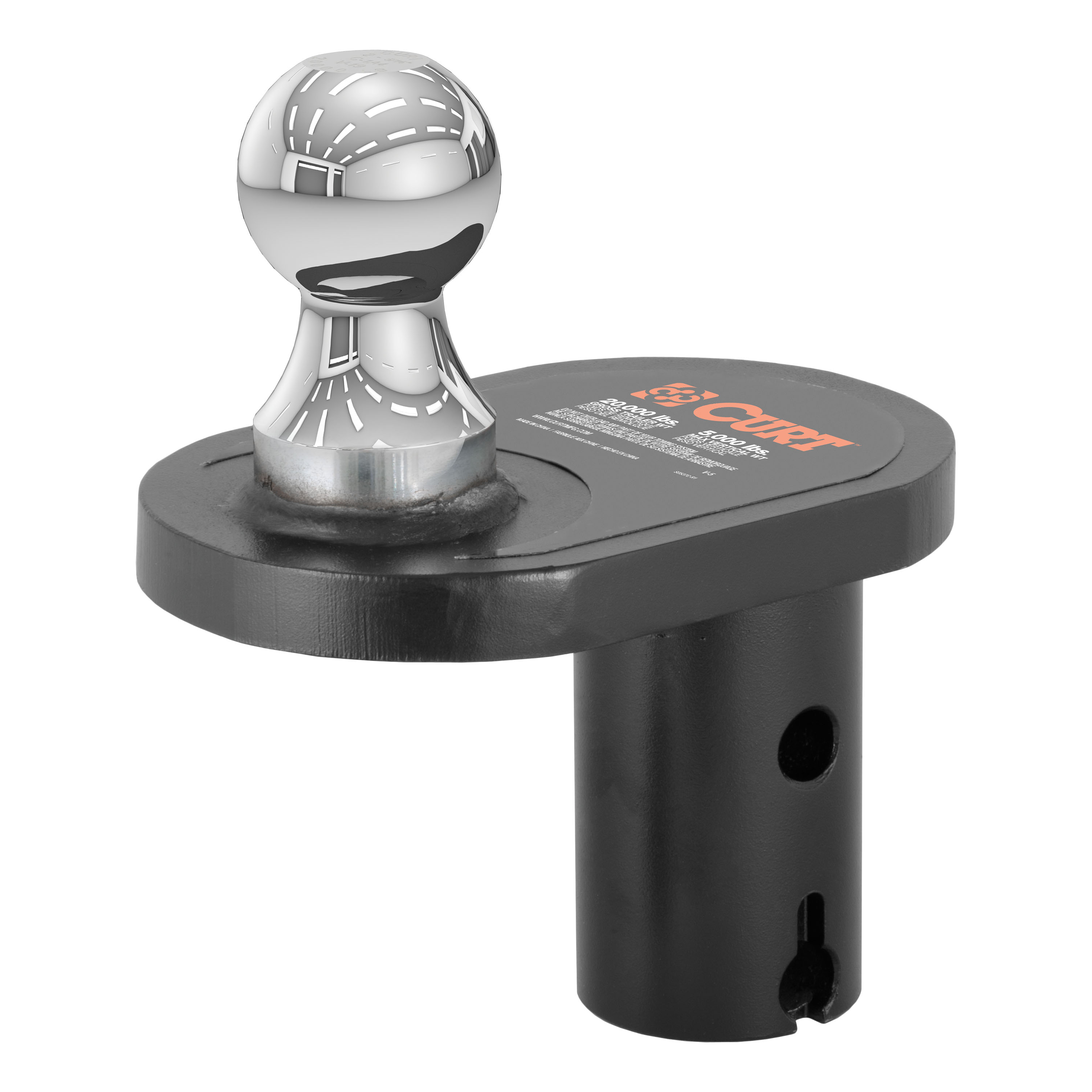 CURT Double Lock 2-5/16" Offset Gooseneck Ball (4" Rearward Offset) Gooseneck Trailer Hitch Ball thumbnail 0