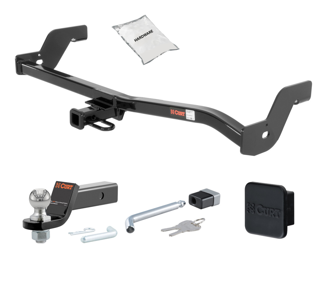 91 - 99 Mercury Tracer -- 1.25in. CURT Trailer Hitch + Ball Mount + Cover + Lock Kit by CURT HWA1953 thumbnail 0