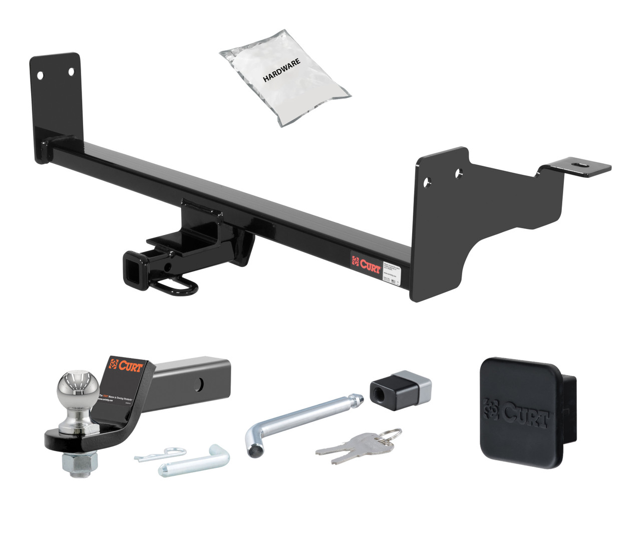 07 - 10 Chrysler Sebring Sedan 1.25in. CURT Trailer Hitch + Ball Mount + Cover + Lock Kit by CURT HWA647 thumbnail 0