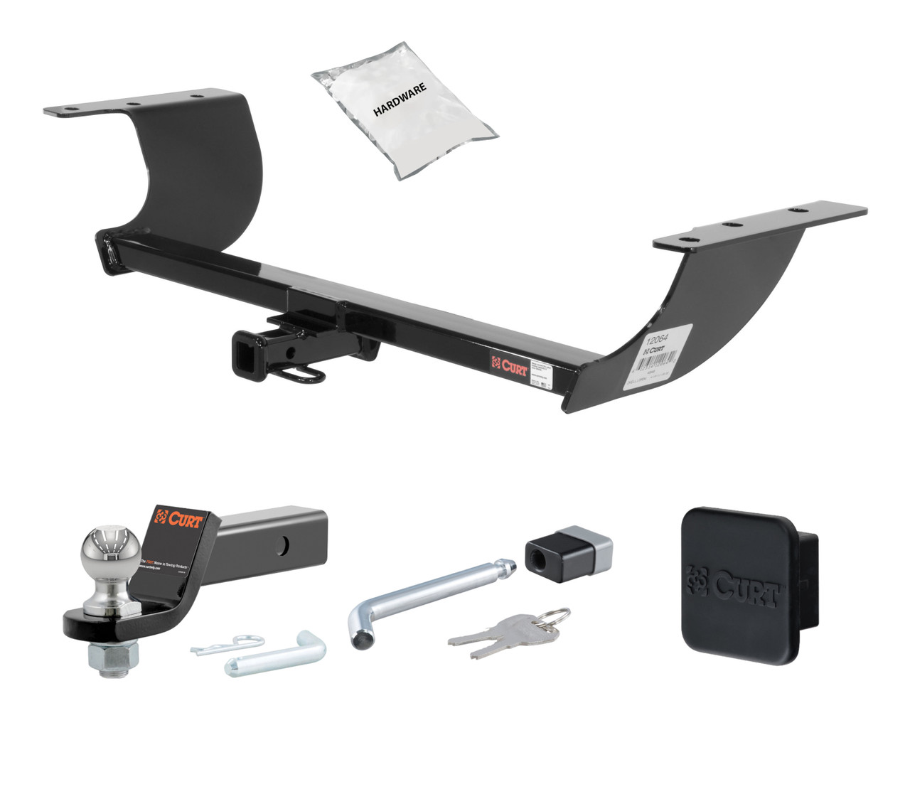 11 - 23 Dodge Challenger -- 1.25in. CURT Trailer Hitch + Ball Mount + Cover + Lock Kit by CURT HWA673 thumbnail 0