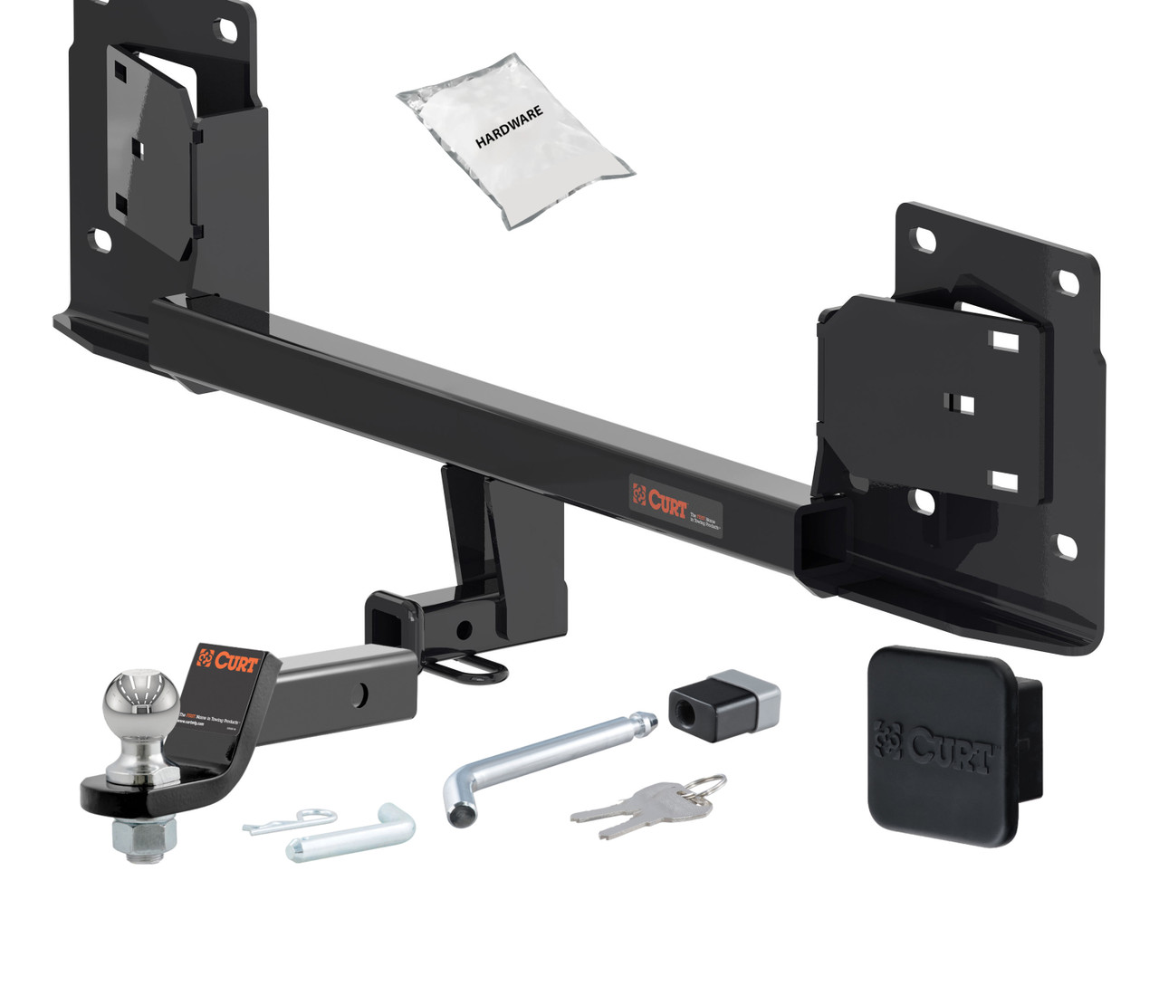 17 - 23 Tesla 3 -- 1.25in. CURT Trailer Hitch + Ball Mount + Cover + Lock Kit by CURT HWA2344 thumbnail 0
