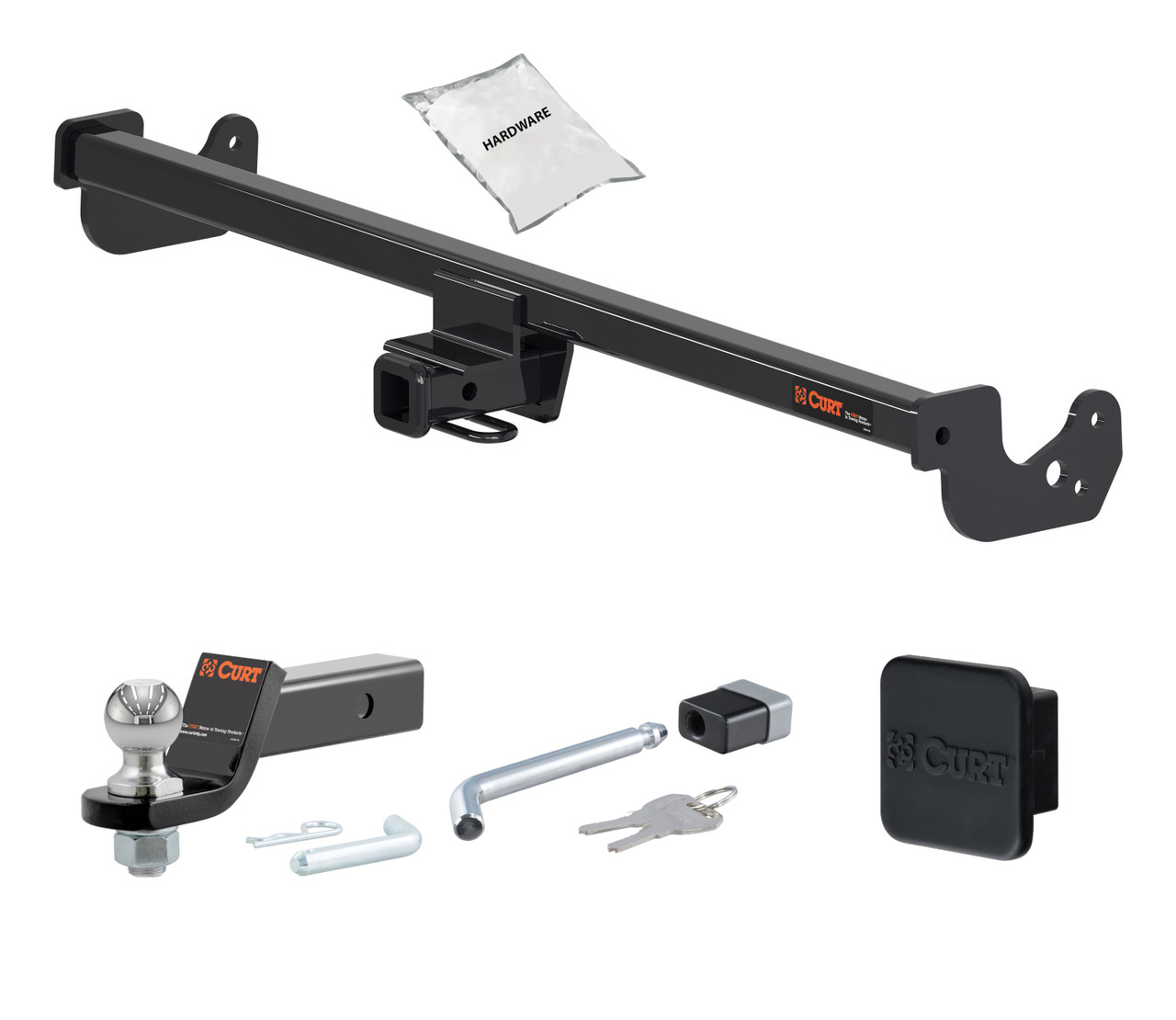07 - 19 Toyota Yaris Hatchback 1.25in. CURT Trailer Hitch + Ball Mount + Cover + Lock Kit by CURT HWA2461 thumbnail 0