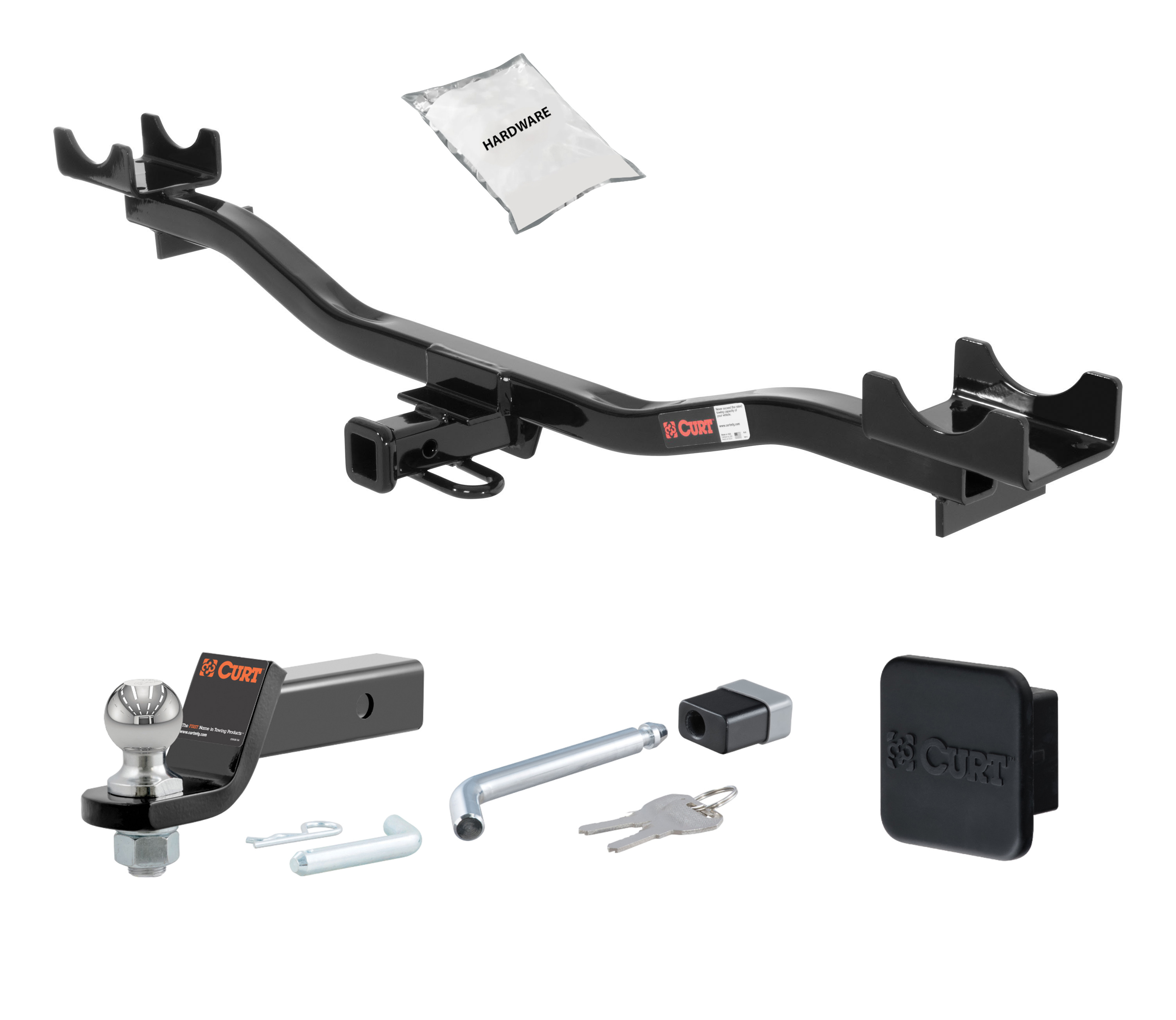 07 - 09 Mercedes-Benz E550 Sedan, excluding Sport 1.25in. CURT Trailer Hitch + Ball Mount + Cover + Lock Kit by CURT HWA1875 thumbnail 0