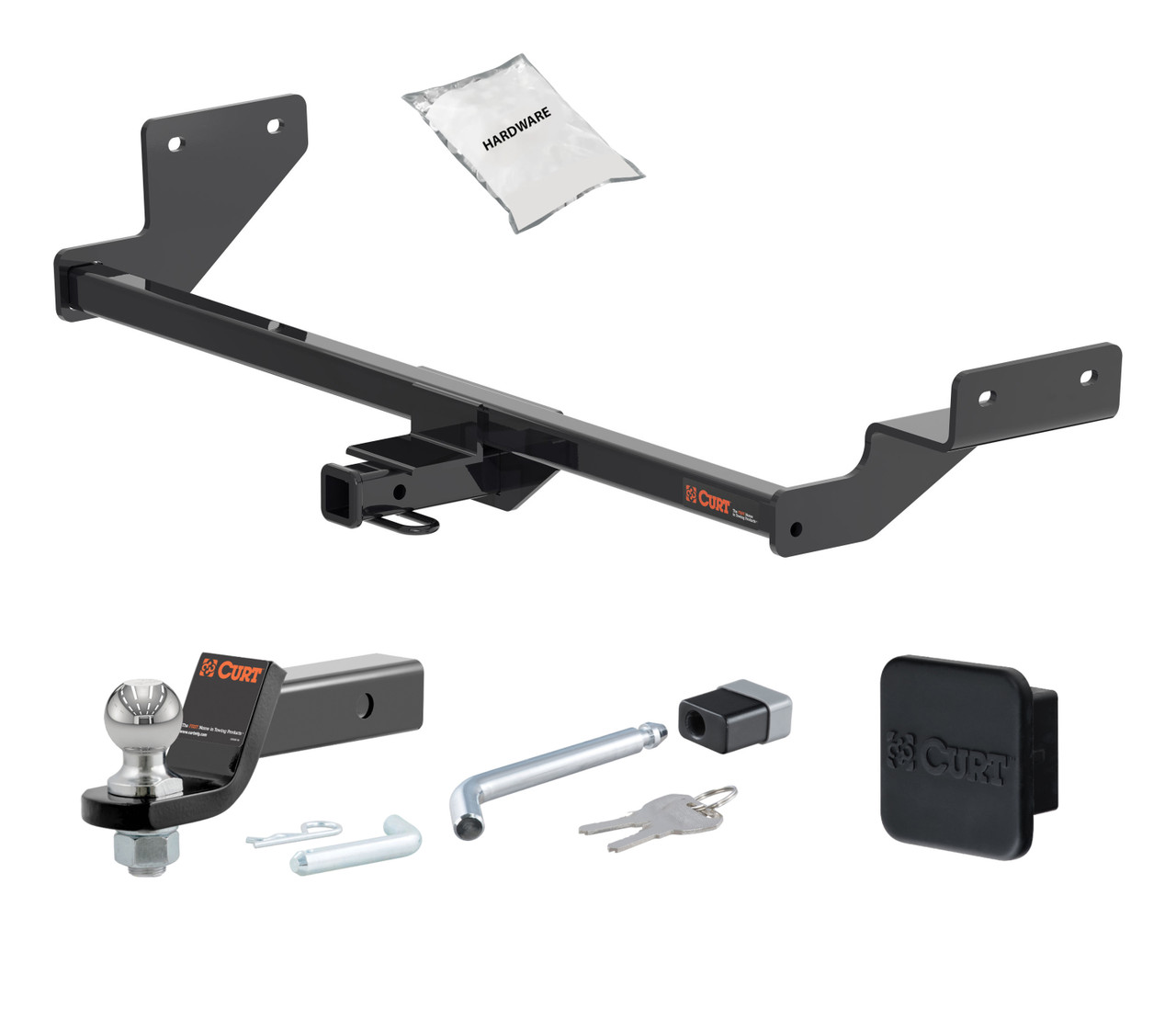 19 - 19 KIA Forte Sedan 1.25in. CURT Trailer Hitch + Ball Mount + Cover + Lock Kit by CURT HWA1590 thumbnail 0