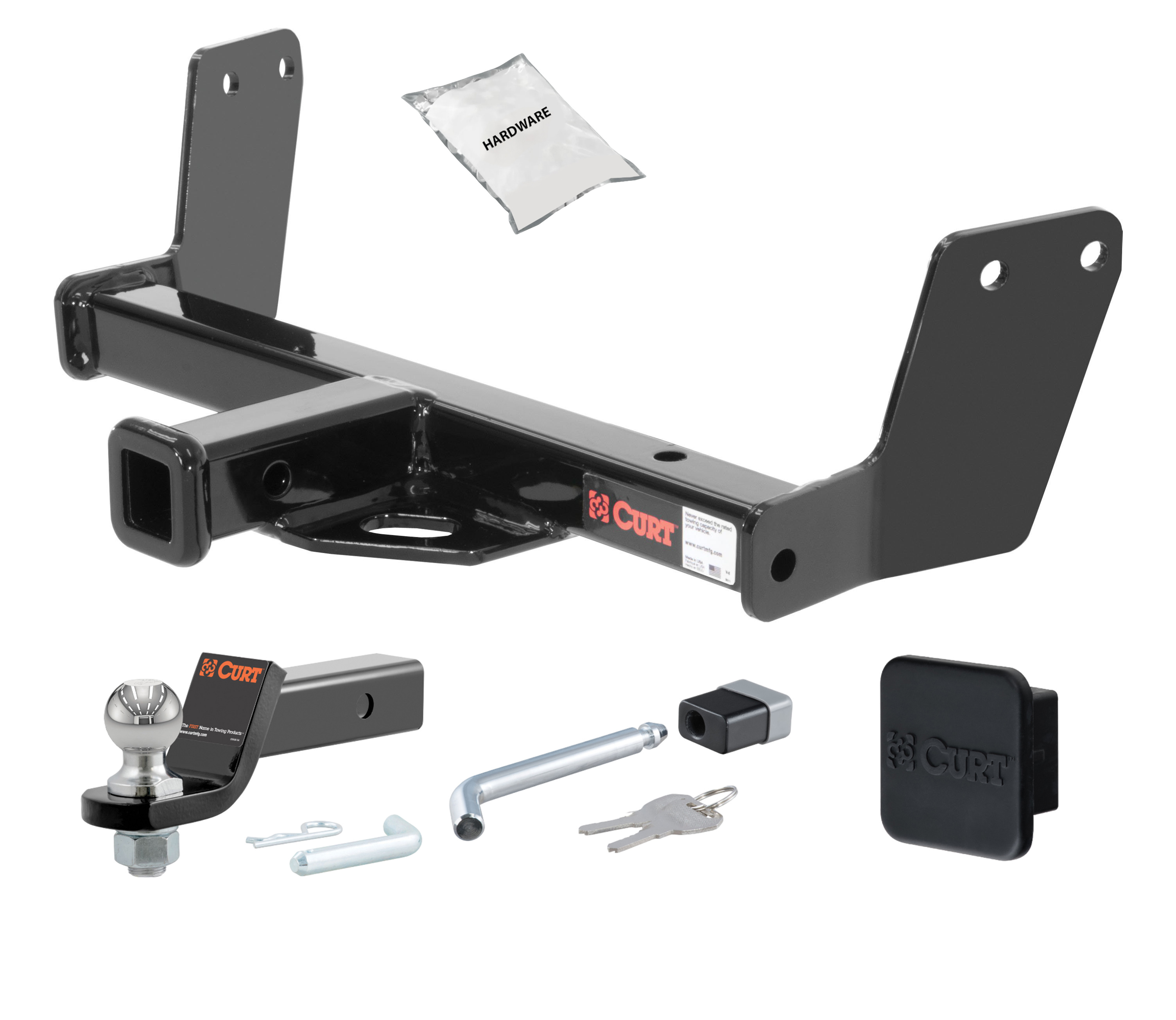 00 - 05 Volkswagen Passat Sedan, 4MOTION, excluding W8 1.25in. CURT Trailer Hitch + Ball Mount + Cover + Lock Kit by CURT HWA2506 thumbnail 0