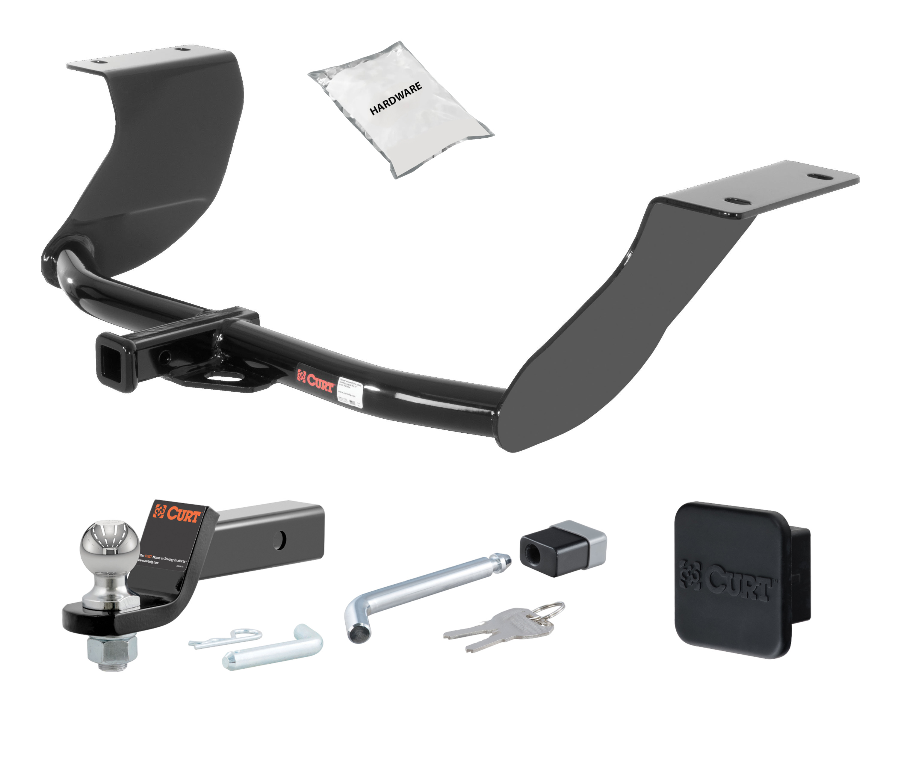 10 - 16 Audi A5 Convertible, dual muffler 1.25in. CURT Trailer Hitch + Ball Mount + Cover + Lock Kit by CURT HWA45 thumbnail 0