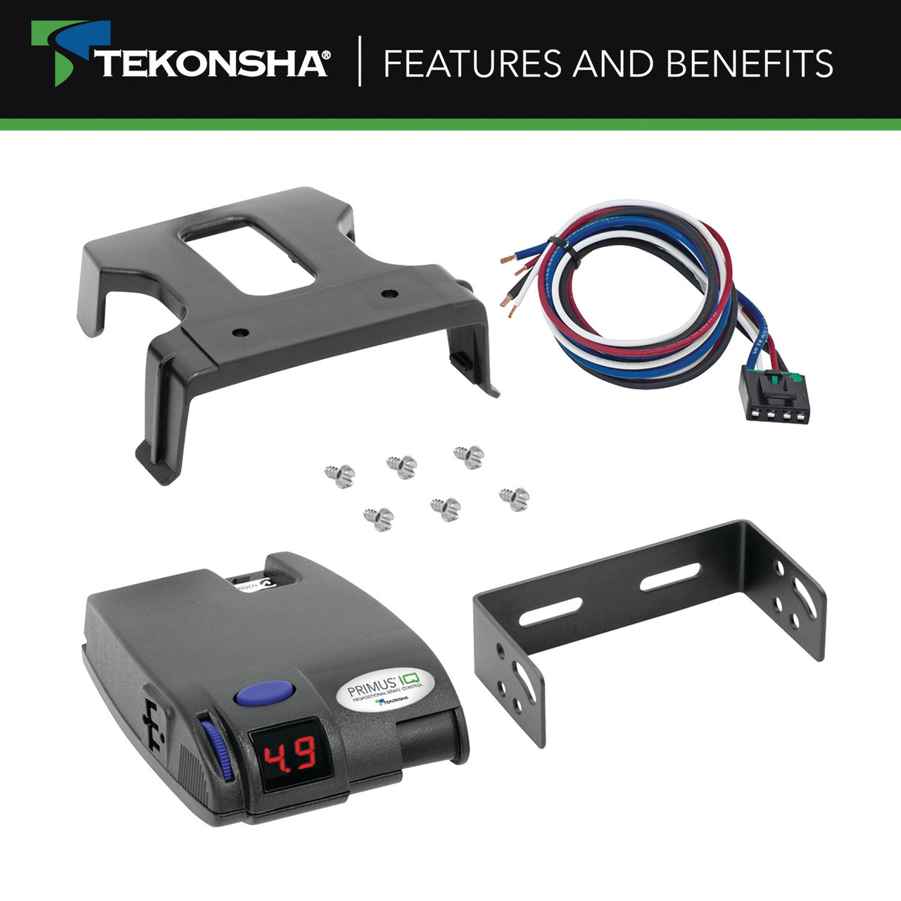 2013-2014 Lincoln Navigator Tekonsha Primus IQ Proportional Brake Controller for Trailers with 1 to 3 Axles Gray 90160 thumbnail 5