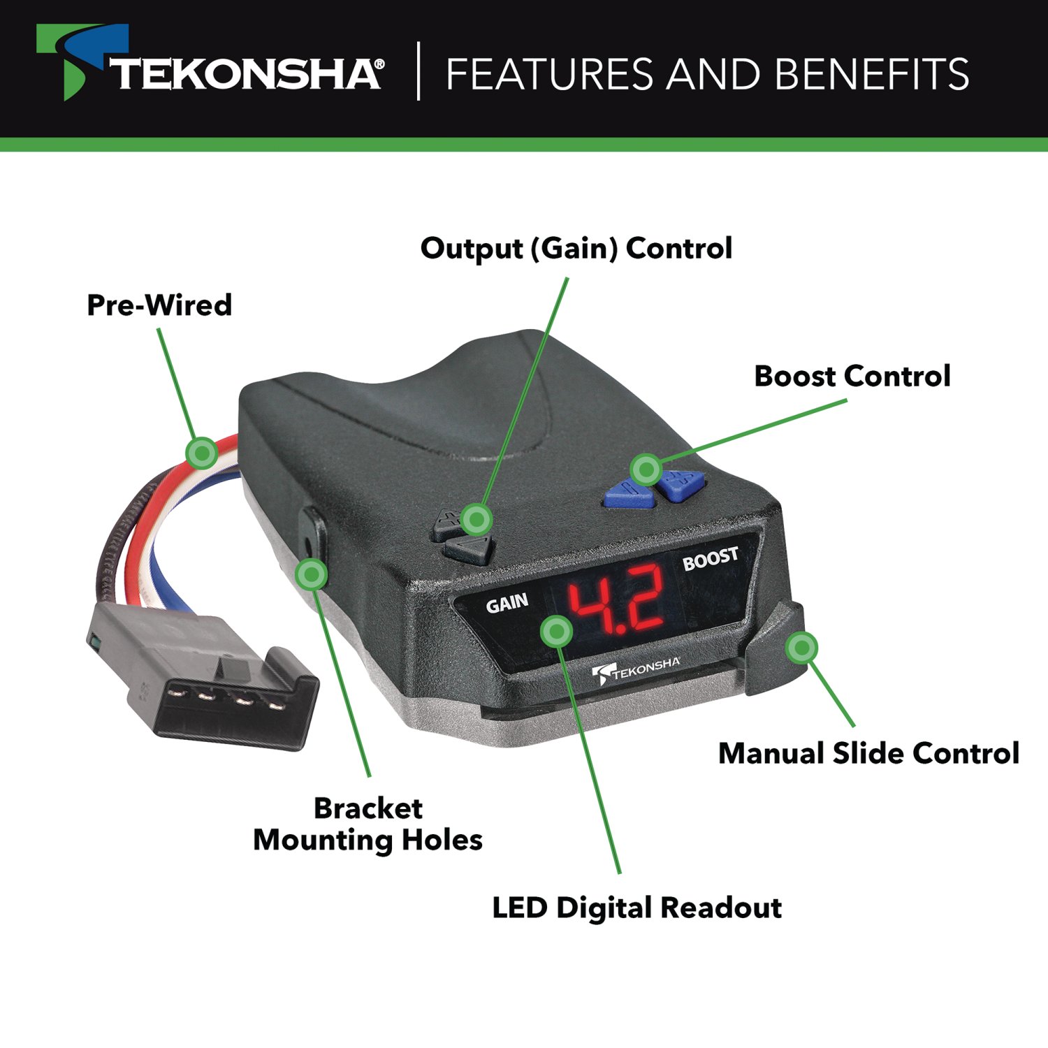 2003-2006 Cadillac Escalade Tekonsha BRAKE-EVN Proportional Brake Controller for Trailers with 1 to 4 Axles Black 8508220 thumbnail 2