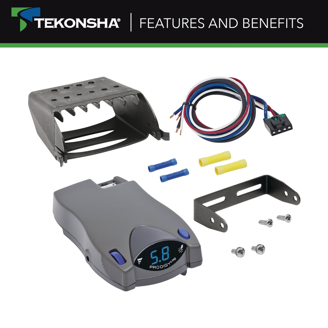 2020-2025 Jeep Gladiator Prodigy P2 Proportional Brake Controller for Trailers with 1?4 Axles, Gray 90885 thumbnail 5